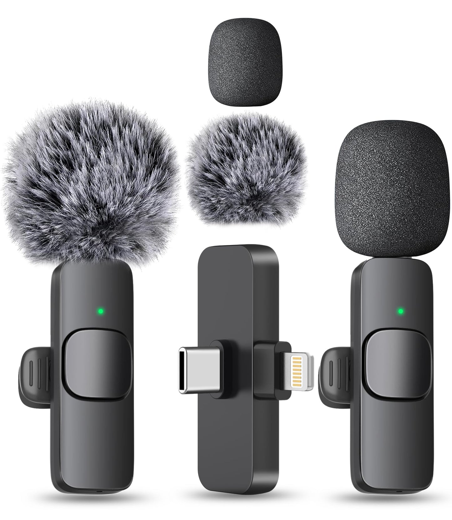 MAYBESTA Professional Wireless Mini Microphone for iPhone, iPad, Android Phone - Bluetooth Lavalier Lapel Mic for Video Recording - Clip on USB C Microphones for YouTube Tiktok Podcast Vlogging