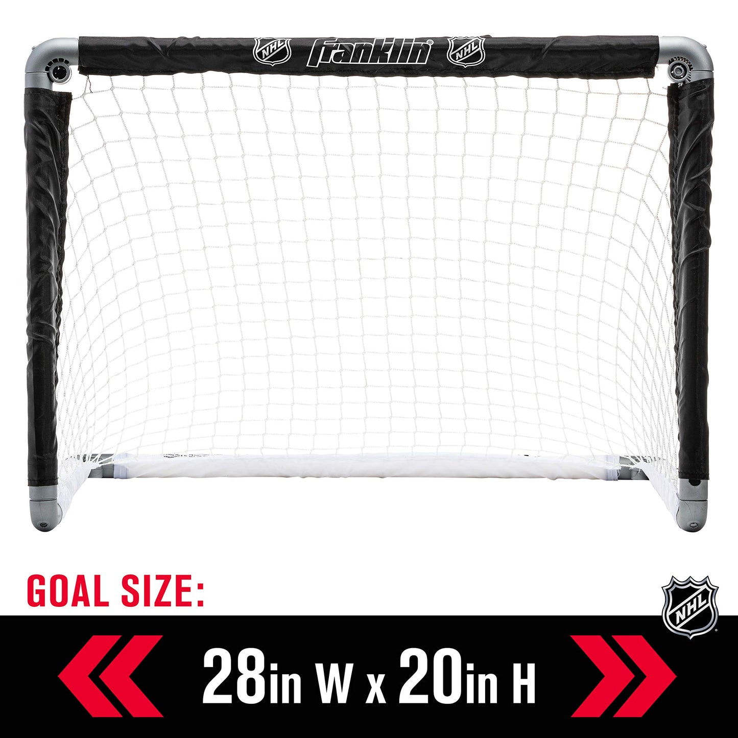 Franklin Sports NHL Mini Hockey Goal Set of 2 - Black - Includes Mini Hockey Goals, 4 Sticks, 2 Goalie Sticks, and 4 Foam Balls