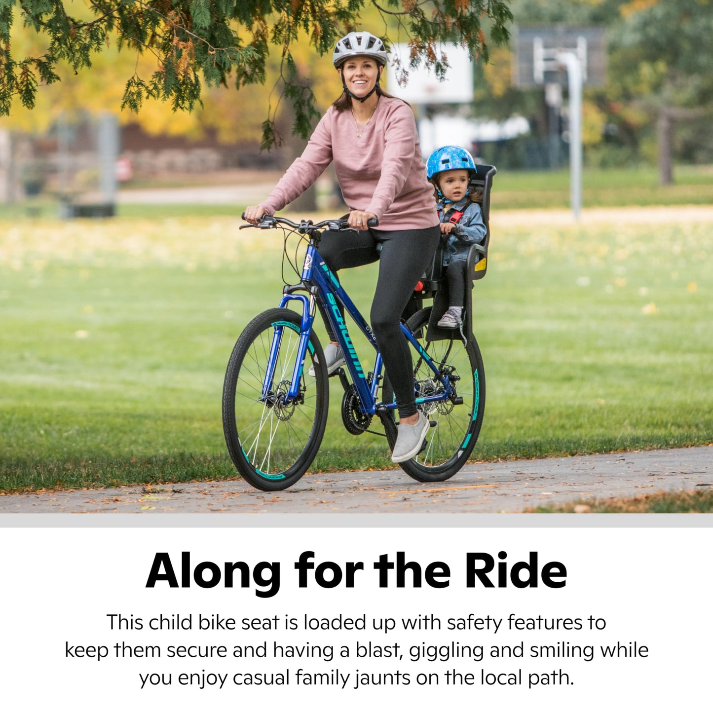 Schwinn Ovation Child Bike Carrier, Seats one Kid Ages 1+, Frame Mount, Adjustable Safety Harness and Foot Wells, Quick Release Design, Comfortable Padding, Rear-Mounted Child Bike Seat for Toddler