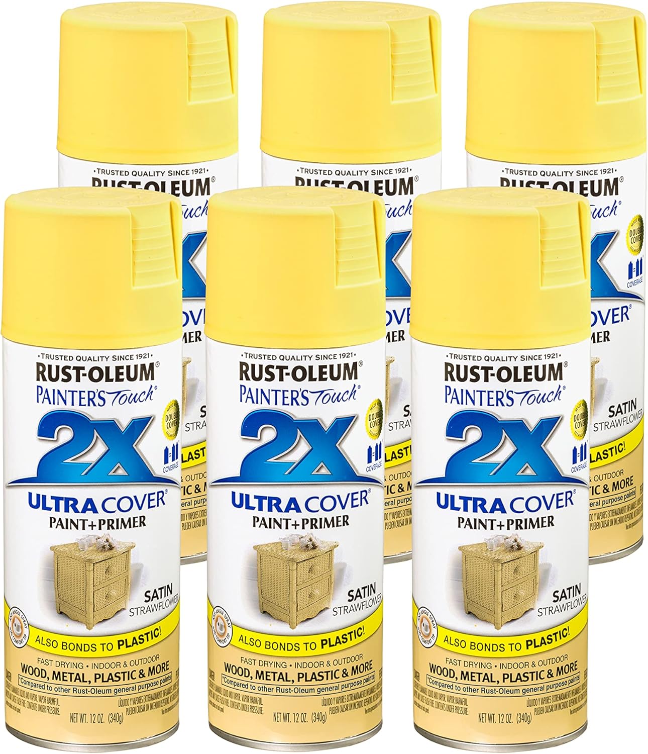 Rust-Oleum 331182 Painter's Touch 2X Ultra Cover Spray Paint, 12 oz, Ultra Matte Black