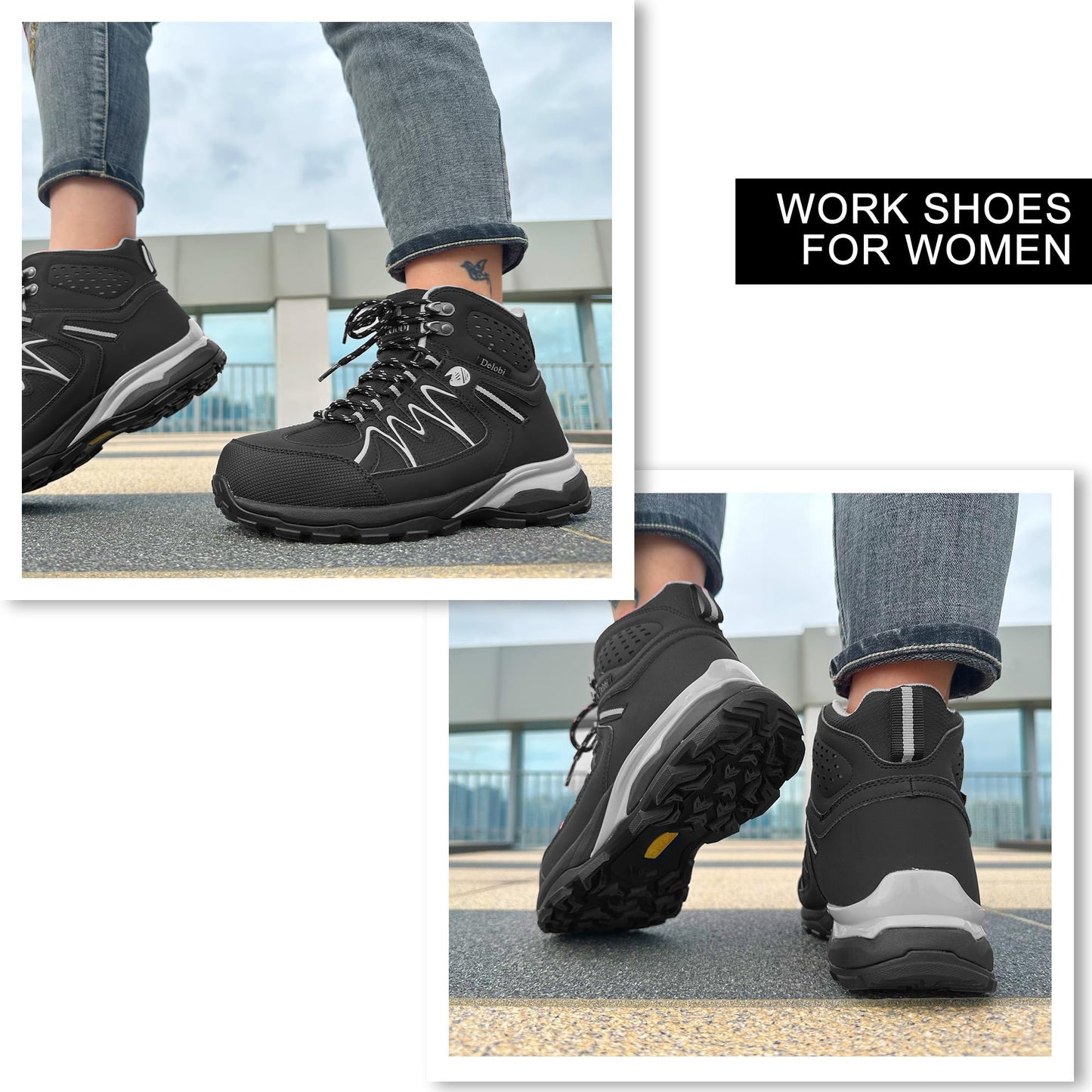 Steel Toe Work Boots for Women - Insulated Work Boots Steel Toe Sneakers Comfortable Construction Boot Lightweight Work & Safety Toe Shoes Gifts for Construction Workers for Work Construction