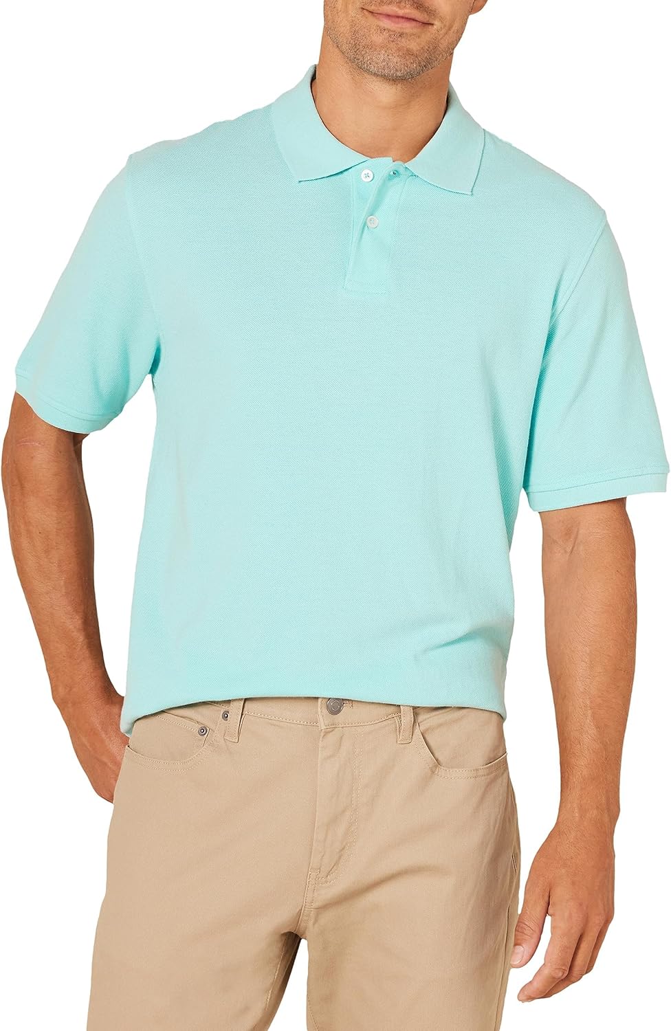 Amazon Essentials Men's Regular-Fit Short Sleeve Cotton Pique Polo Shirt (Available in Big & Tall)