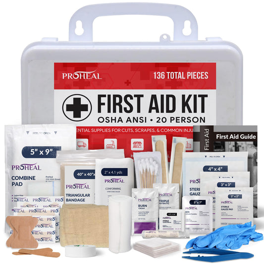 20 Person OSHA Compliant First Aid Kit for Businesses, Vehicles, Trucks, Construction Site - Type III, ANSI Class A Emergency Kit - 136 Piece Essential First Aid Supplies
