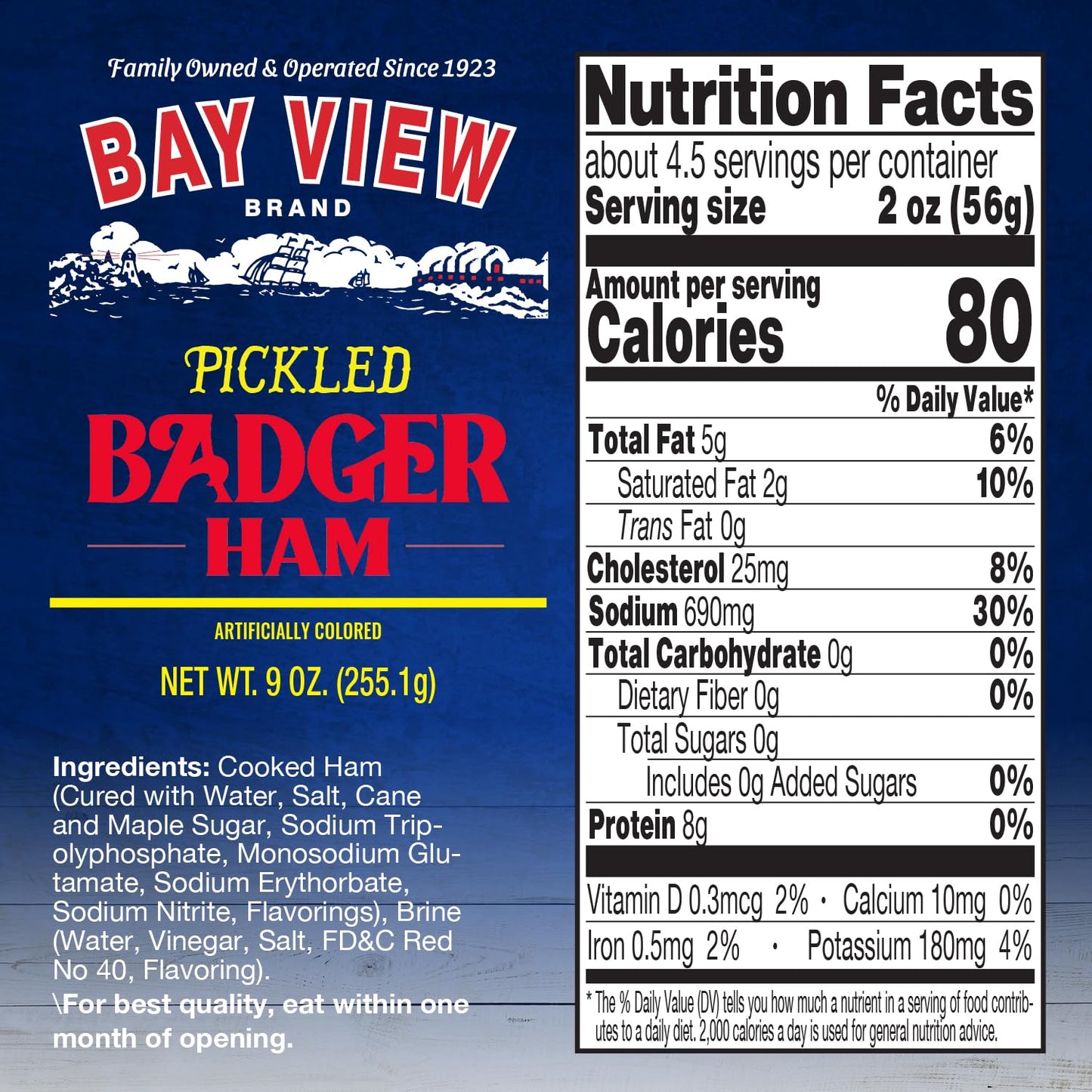 Bay View Smoked Pickled Polish Sausage, No MSG, Gluten Free, No Soy, 0g Sugar, 7g Protein, Hardwood Smoked, Mouthwatering Pickled Snack (Mild Bologna, 8oz)