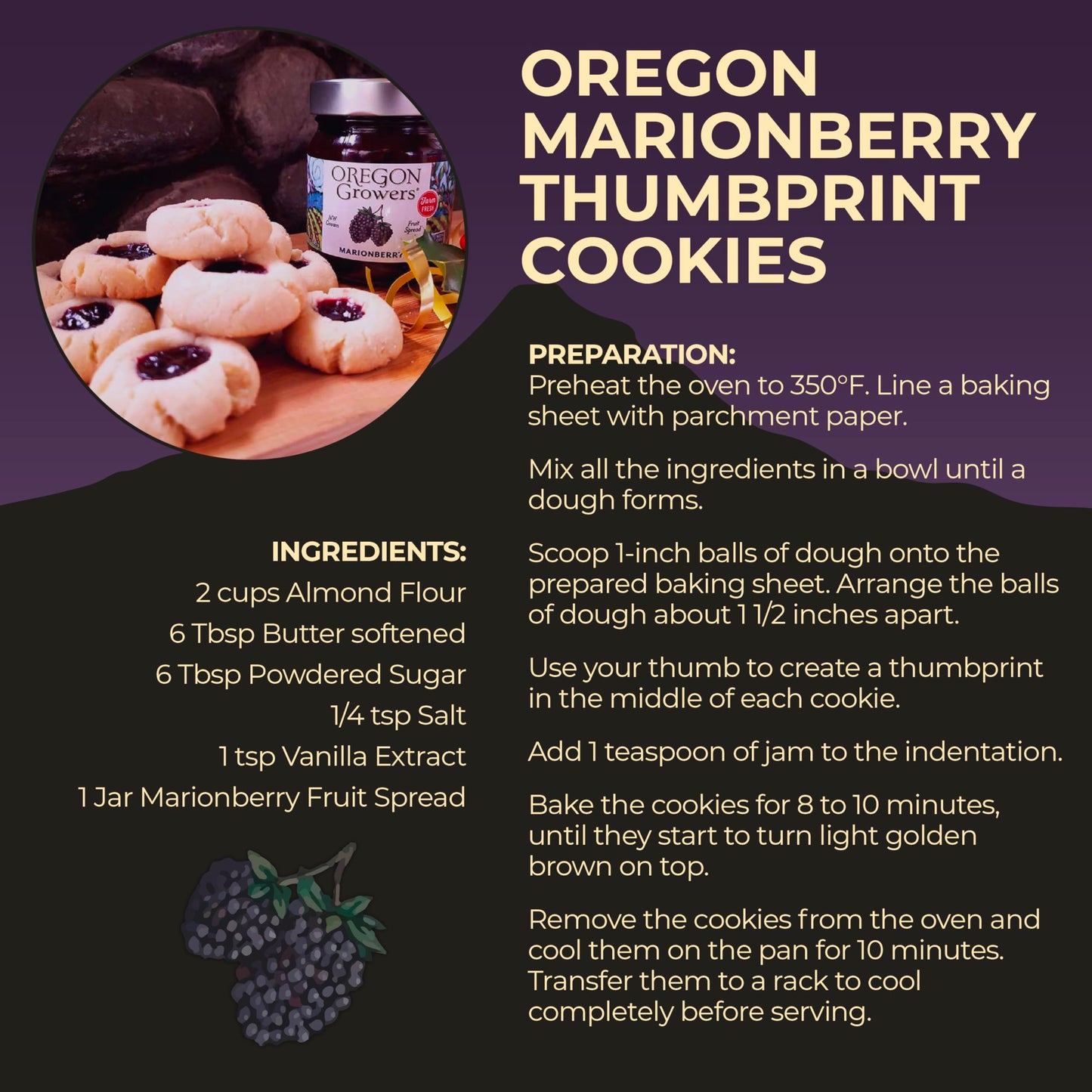 Oregon Growers, Marionberry Jam, Strawberry Jam, & Red Raspberry Jam Variety Pack - Marionberry Preserves, Strawberry Preserves, Red Raspberry Preserves, Organic Jelly - 12 Oz Each (Pack of 3)
