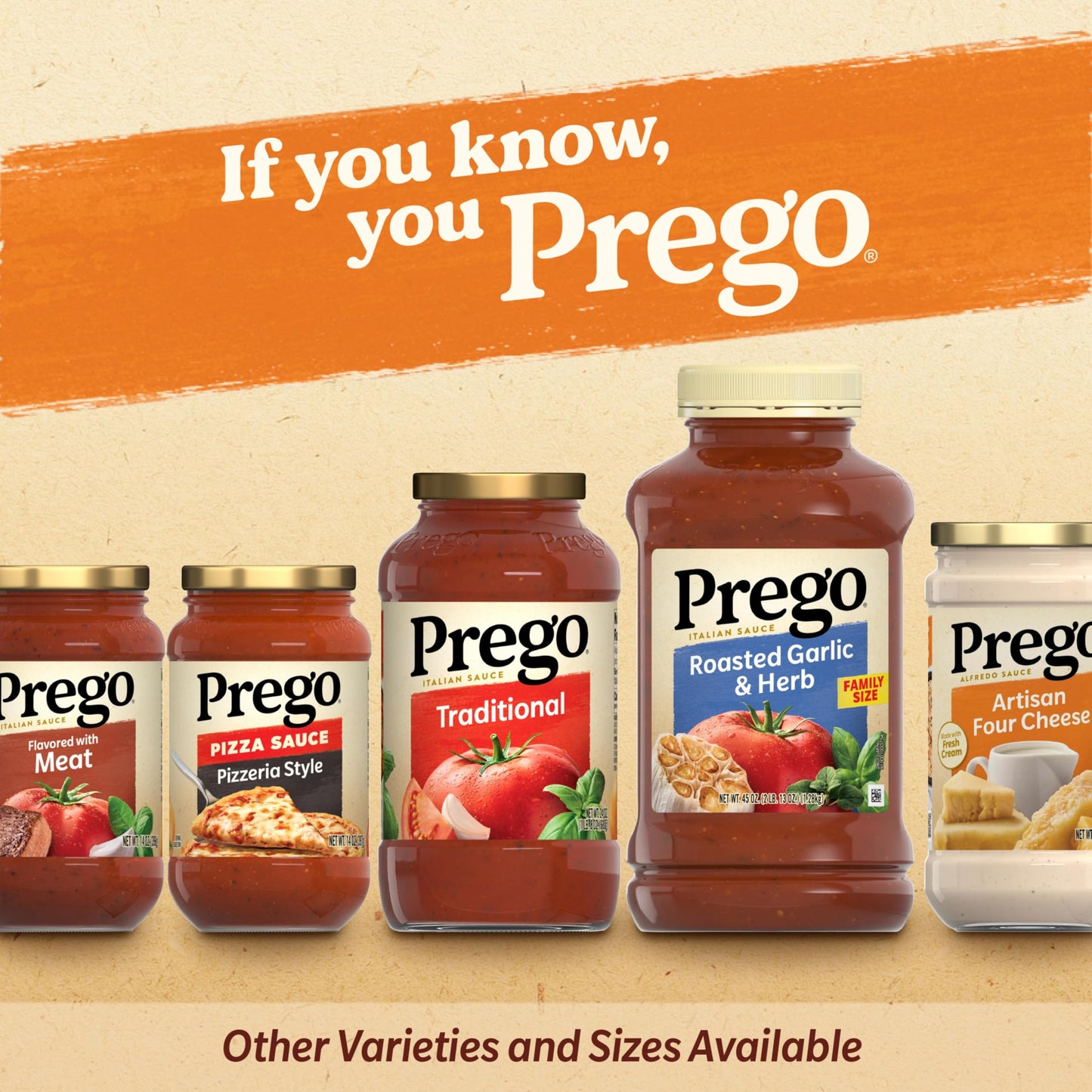 Prego Alfredo Pasta Sauce with Roasted Garlic and Parmesan Cheese, 14.5 oz Jar