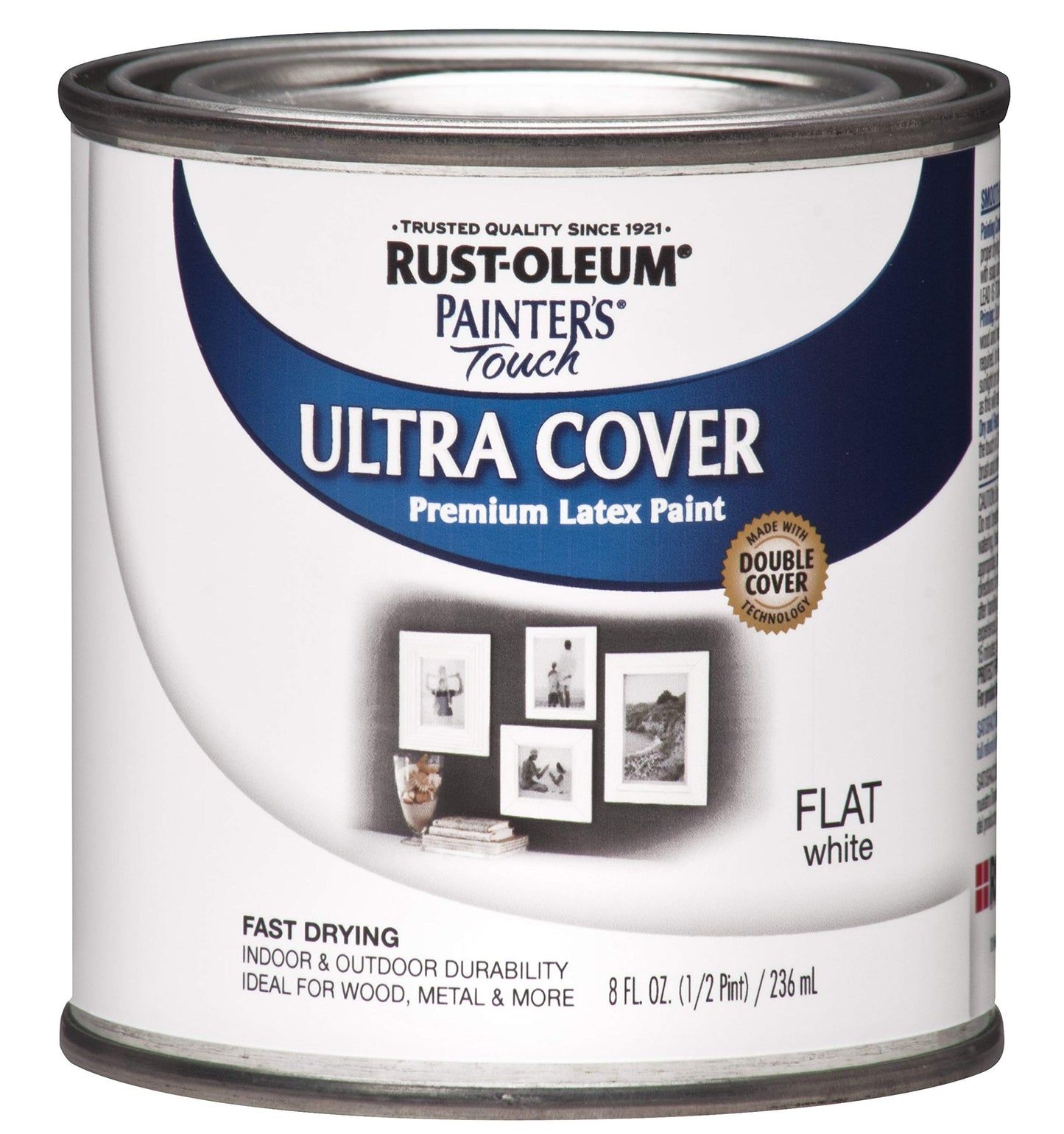 Rust-Oleum 1976502 Painter's Touch Latex Paint, Flat Black 32 Fl Oz, 1 Quarts, (Pack of 1)