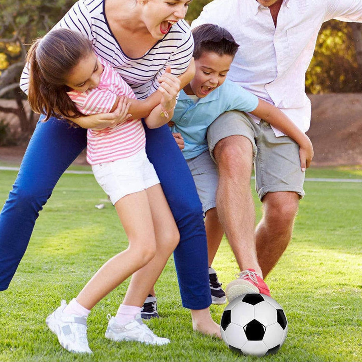 DHYLRICHER 6 Pack Official Size 5 Soccer Balls Sports Soccer Balls of Synthetic Leather,Includes Ball Pump and Net Bag, Competition Traditional Soccer Ballsfor Indoor Outdoor