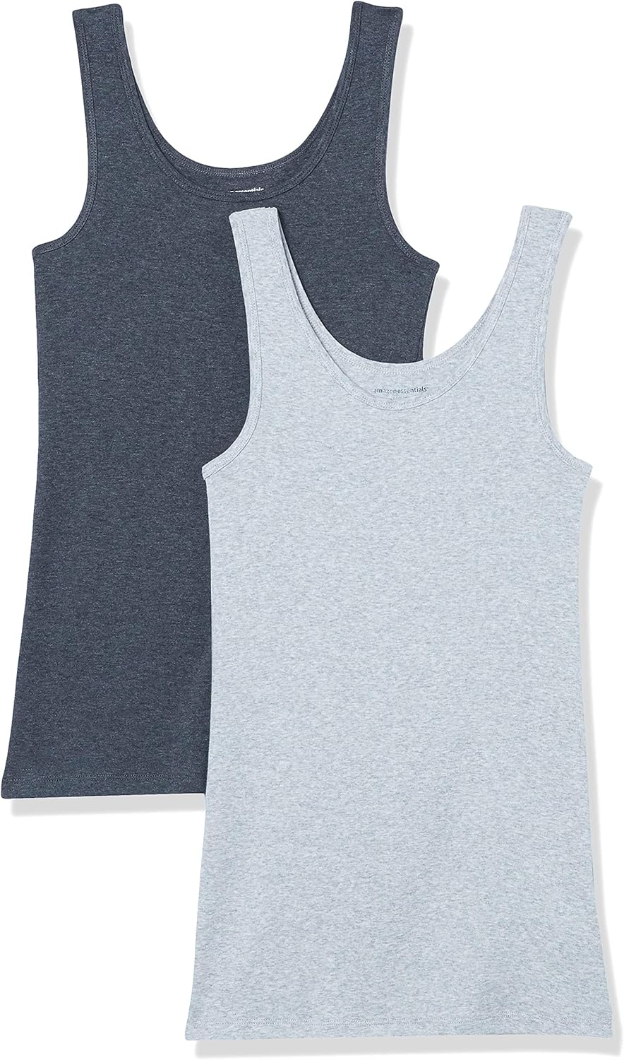 Amazon Essentials Women's Slim-Fit Scoop Neck Tank Top, Pack of 2