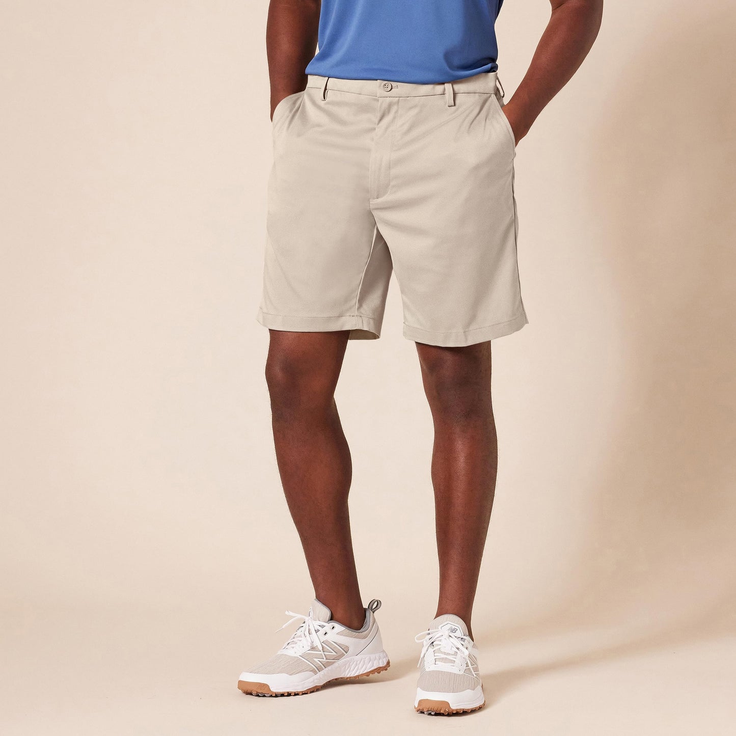 Amazon Essentials Men's Classic-Fit Stretch Golf Short (Available in Big & Tall), Stone, 36