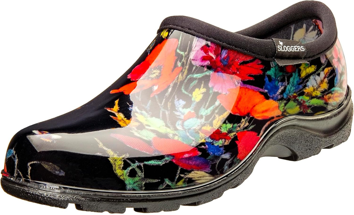 Sloggers Original Waterproof Rain and Garden Shoe for Women– Outdoor Slip-On Garden Clog - Made in The USA with Premium Comfort Insole and Arch Support - Classic Chicken Black, Size 8