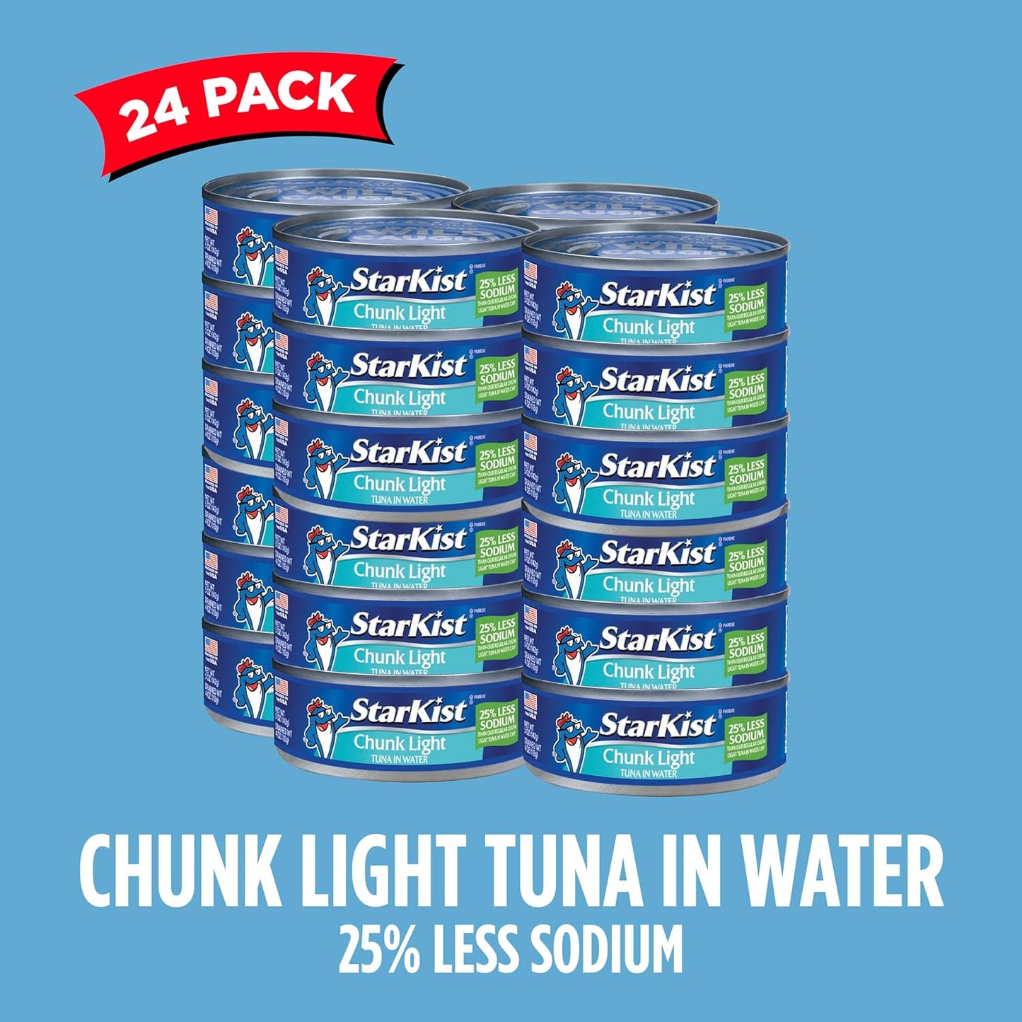 StarKist Chunk Light Tuna in Water, 5 oz (8 Pack) Canned Tuna Fish, Wild Caught, Gluten Free, Ready to Eat, Perfect for Salads, Keto Meals and Snacks, with 20g Protein & 90 Calories Per Serving