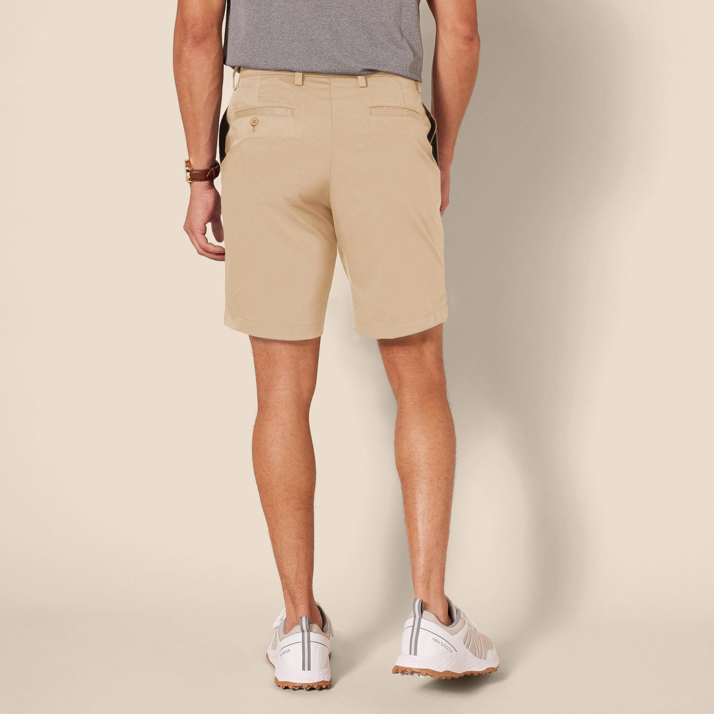 Amazon Essentials Men's Slim-Fit Stretch Golf Short, Khaki Brown, 32
