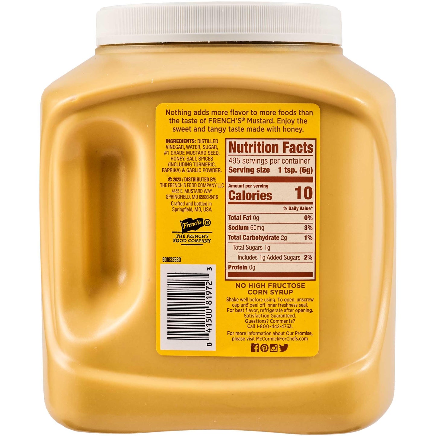 French's Honey Mustard, 105 oz - One 105 Ounce Container of Honey Mustard Dipping Sauce, Best for Use on Sandwiches, Burgers, Sides and More
