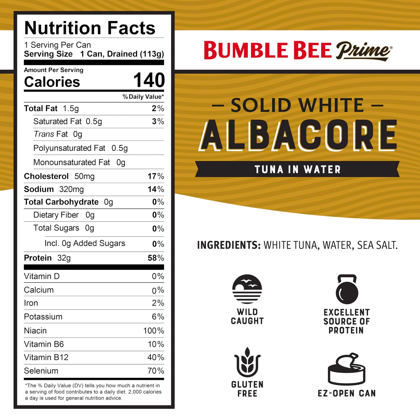 Bumble Bee Prime Atlantic Salmon, 5 oz Can - Premium Salmon - 24g Protein per Serving - Gluten Free & Kosher