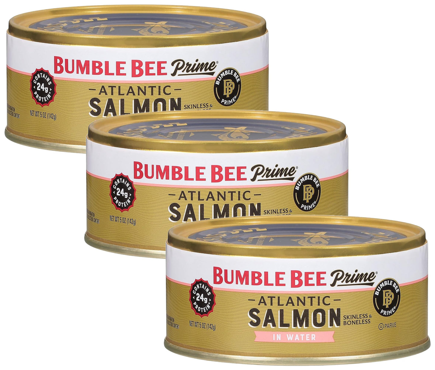 Bumble Bee Prime Atlantic Salmon, 5 oz Can - Premium Salmon - 24g Protein per Serving - Gluten Free & Kosher