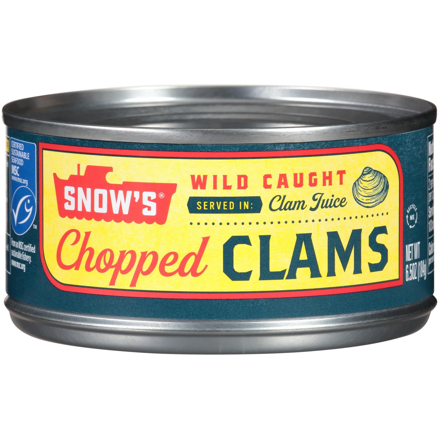 Snow's Ocean Chopped Clams Canned, 51 oz Can - 7g Protein per Serving - Gluten Free, No MSG, 99% Fat Free - Great for Pasta & Seafood Recipes