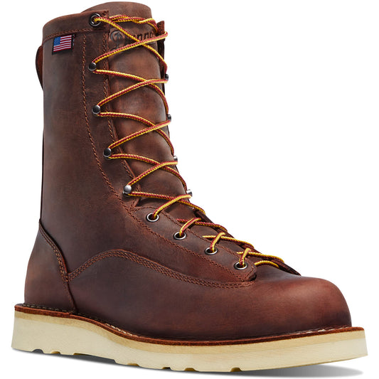 Danner 8” Bull Run Work Boots for Men - Durable, Lightweight Full-Grain Leather with Non Slip Wedge Outsole & 3-Density Cushion Footbed, EH Resistant