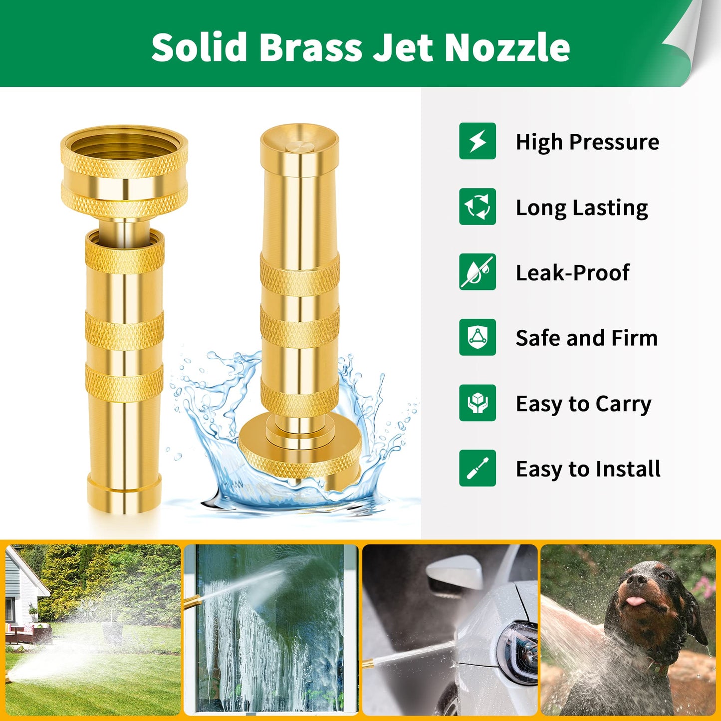 AUTOMAN-Garden-Hose-Nozzle, ABS Water Spray Nozzle with 7 Adjustable Watering Patterns, Slip Resistant for Watering Plants, Lawn& Garden, Washing Cars, Cleaning, Showering Pets & Outdoor Fun.