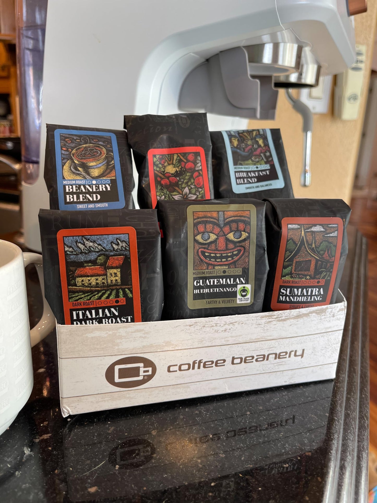 Indulgent Coffee Selection Gift Box | 100% Specialty Arabica Coffee | 12 Sample Bags of Medium Roast Ground Coffee