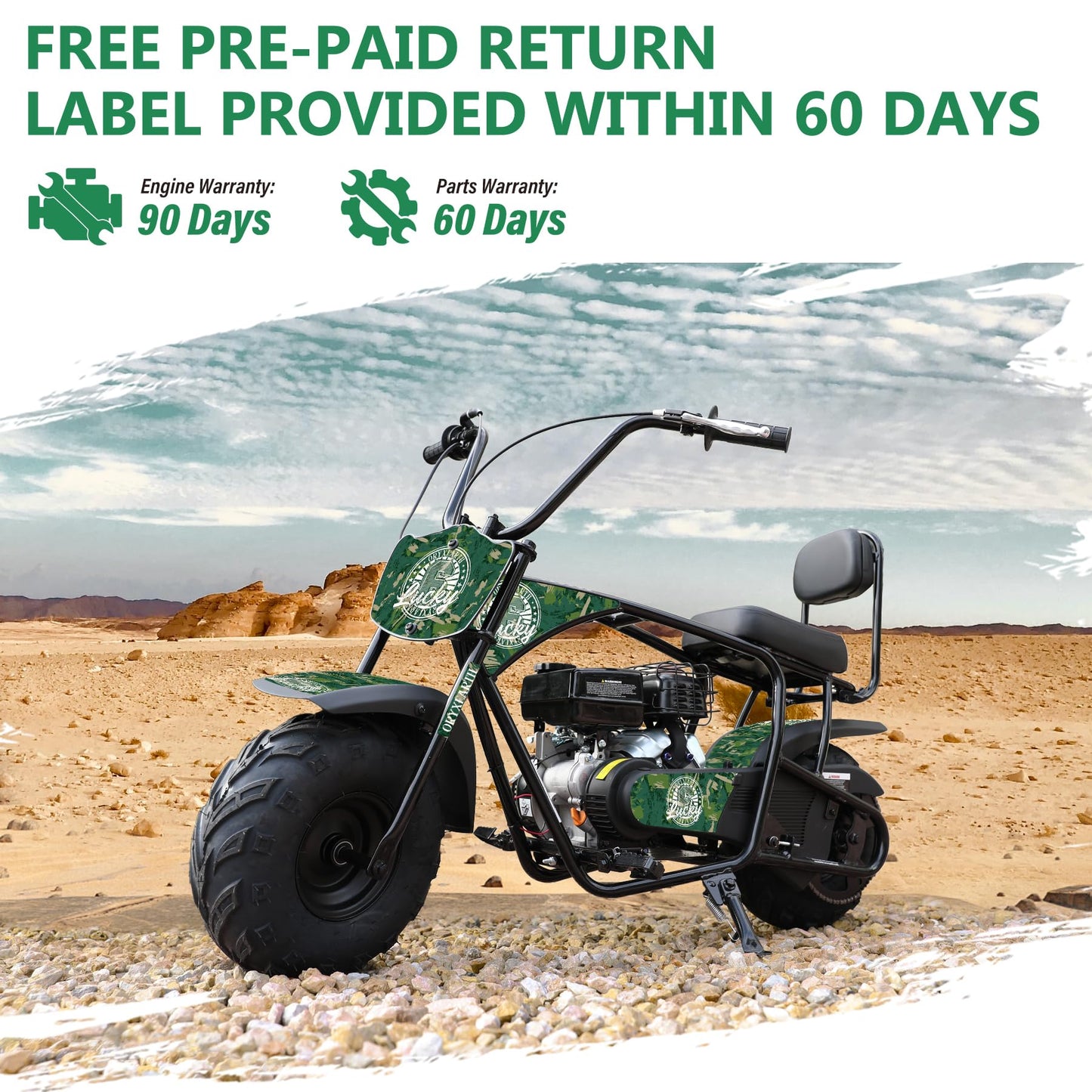 Oryxearth 99CC 4-Stroke Mini Dirt Bike, Gas Powered Off Road Dirtbike W/EPA Approved for Kids, Speed Up 24 MPH, Weight Capacity 185 LBS