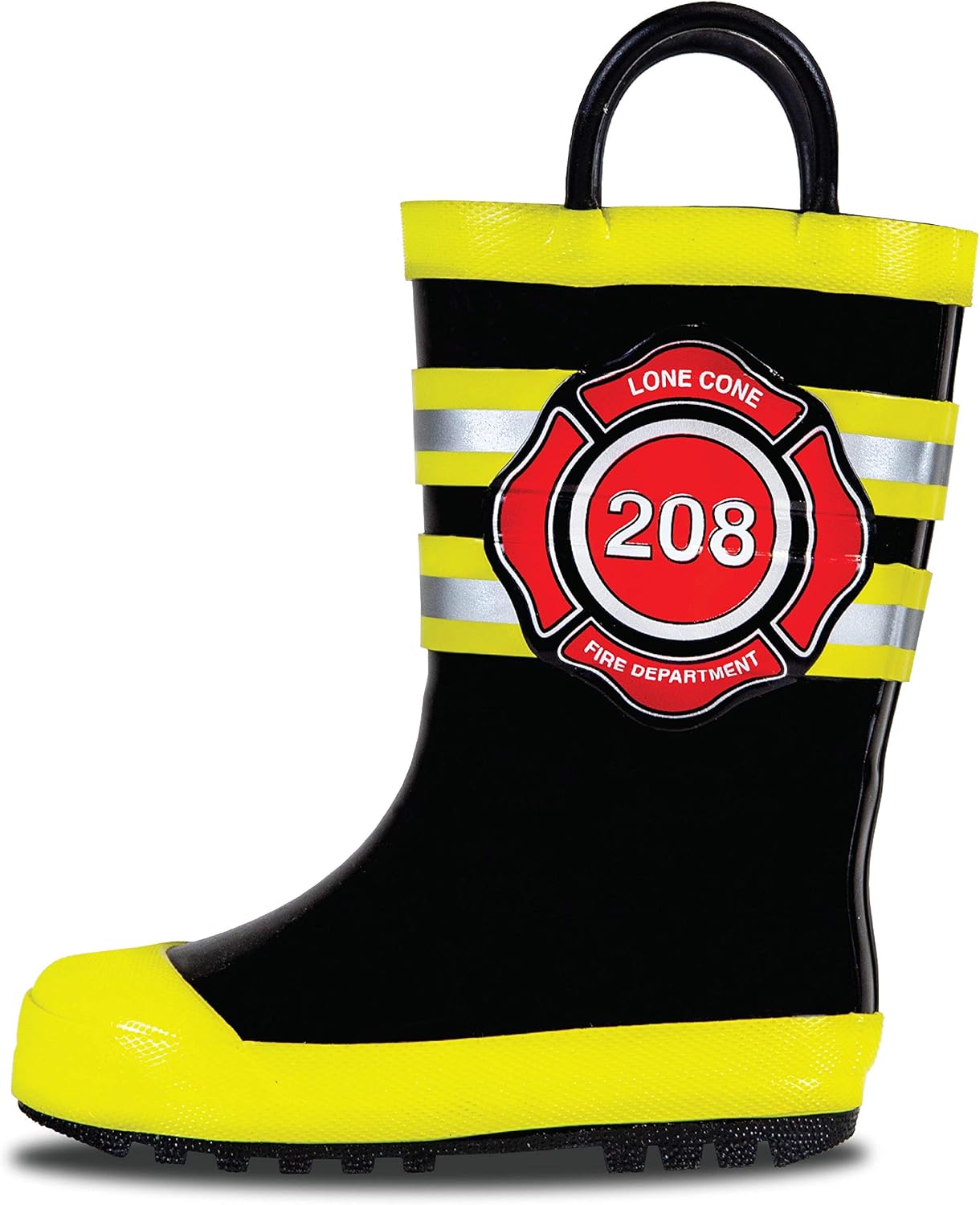 Lone Cone Kids Rain Boots for Girls & Boys – Waterproof Natural Rubber Toddler Rain Boots with Non-Slip Outsole & Easy Pull Handles – Solid, Pattern & Glitter Designs