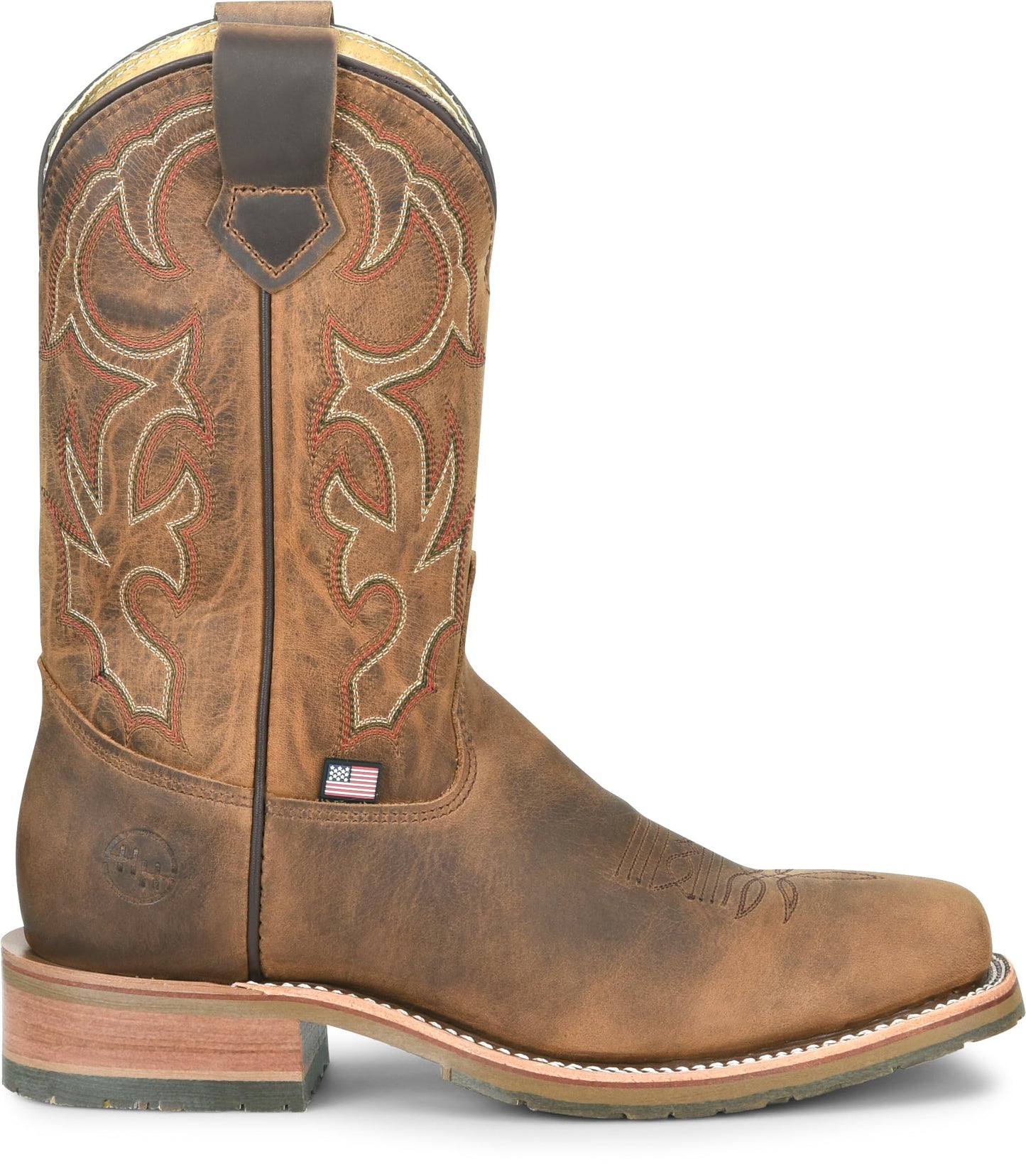 DOUBLE-H 11" Anton Steel Toe Western Boots for Men - Square Toe Leather Upper with Oil- and Slip-Resistant I.C.E. Outsole, EH-Rated and Made in USA