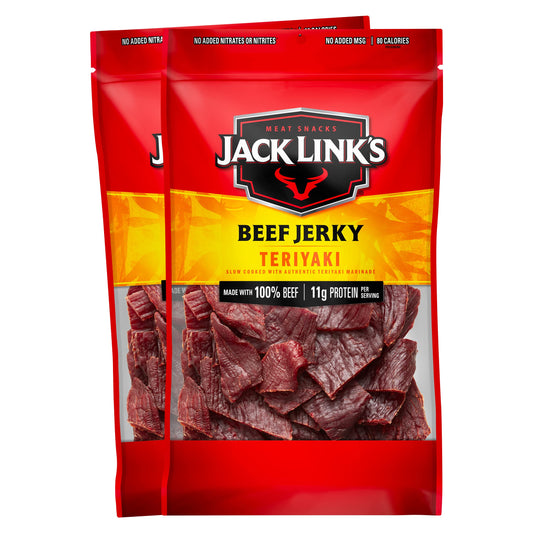 Jack Link's Beef Jerky, Original, Large Jerky Bags - Great Gifts for Dad, Flavorful Meat Snacks, Ready to Eat Protein Snacks with 10g of Protein per Serving, Made with 100% Beef - 9 Oz. (Pack of 2)