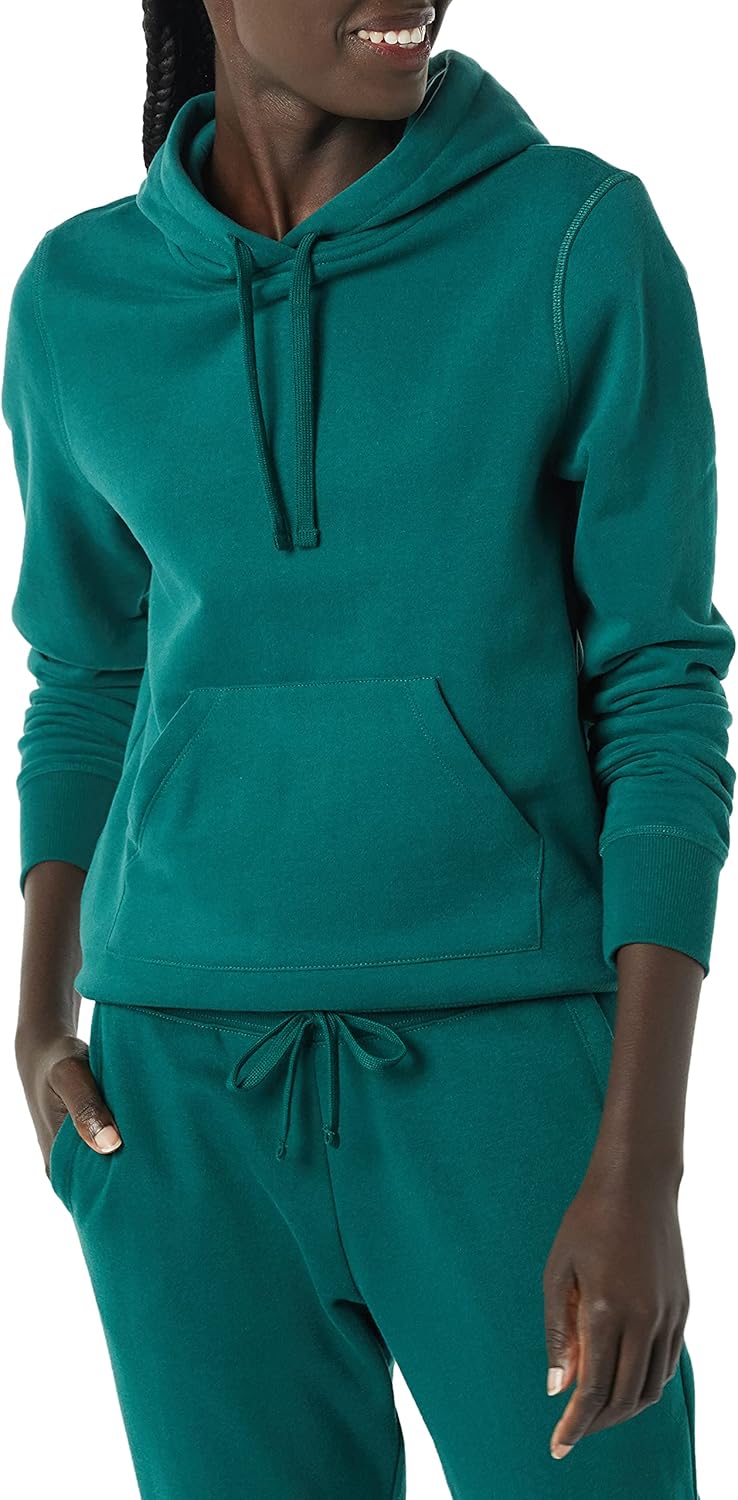 Amazon Essentials Women's Regular-Fit Brushed Back Fleece Pullover Hoodie (Available in Plus Size)