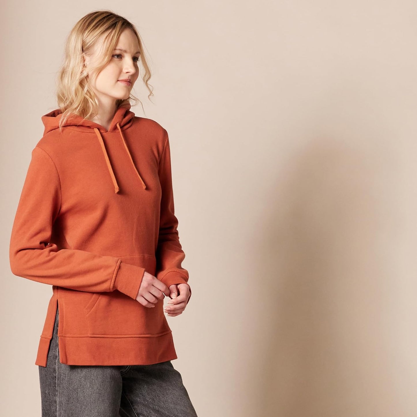 Amazon Essentials womens Fleece Hooded Tunic Sweatshirt