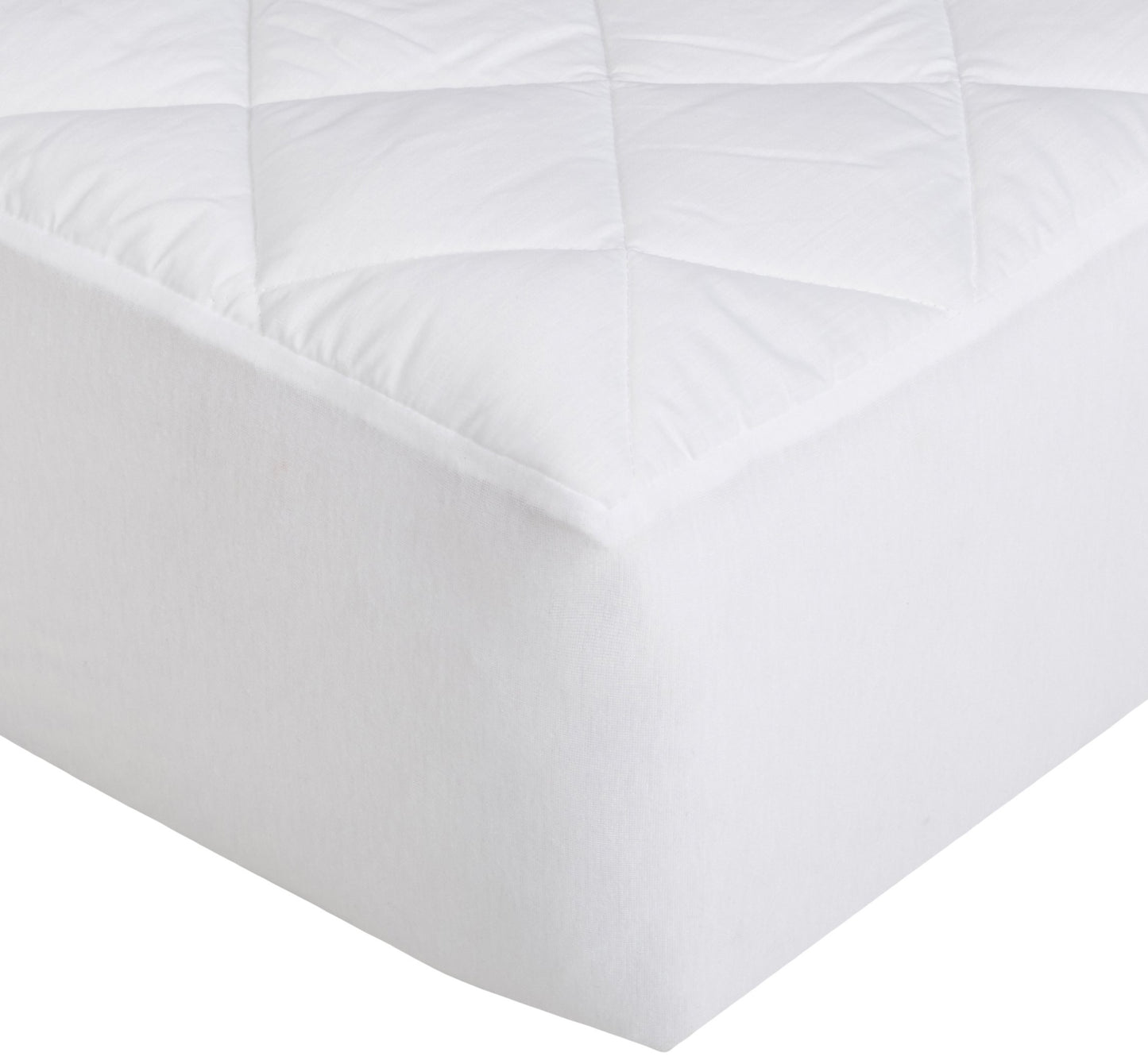 Amazon Basics Hypoallergenic Quilted Breathable Mattress Topper Pad with Protection, 18 Inches Deep, King Size, White