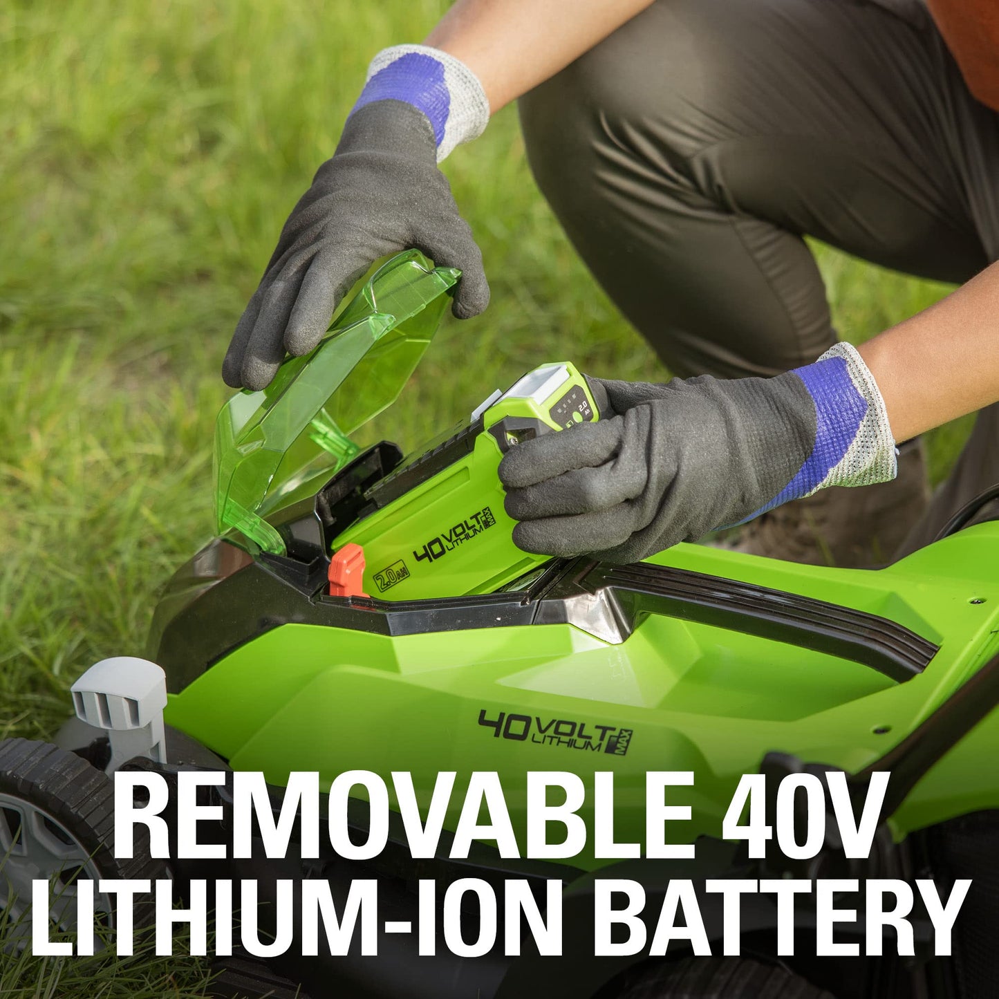 Greenworks 40V 14” Brushless (Push) Cordless Lawn Mower, 4.0Ah Battery and Charger