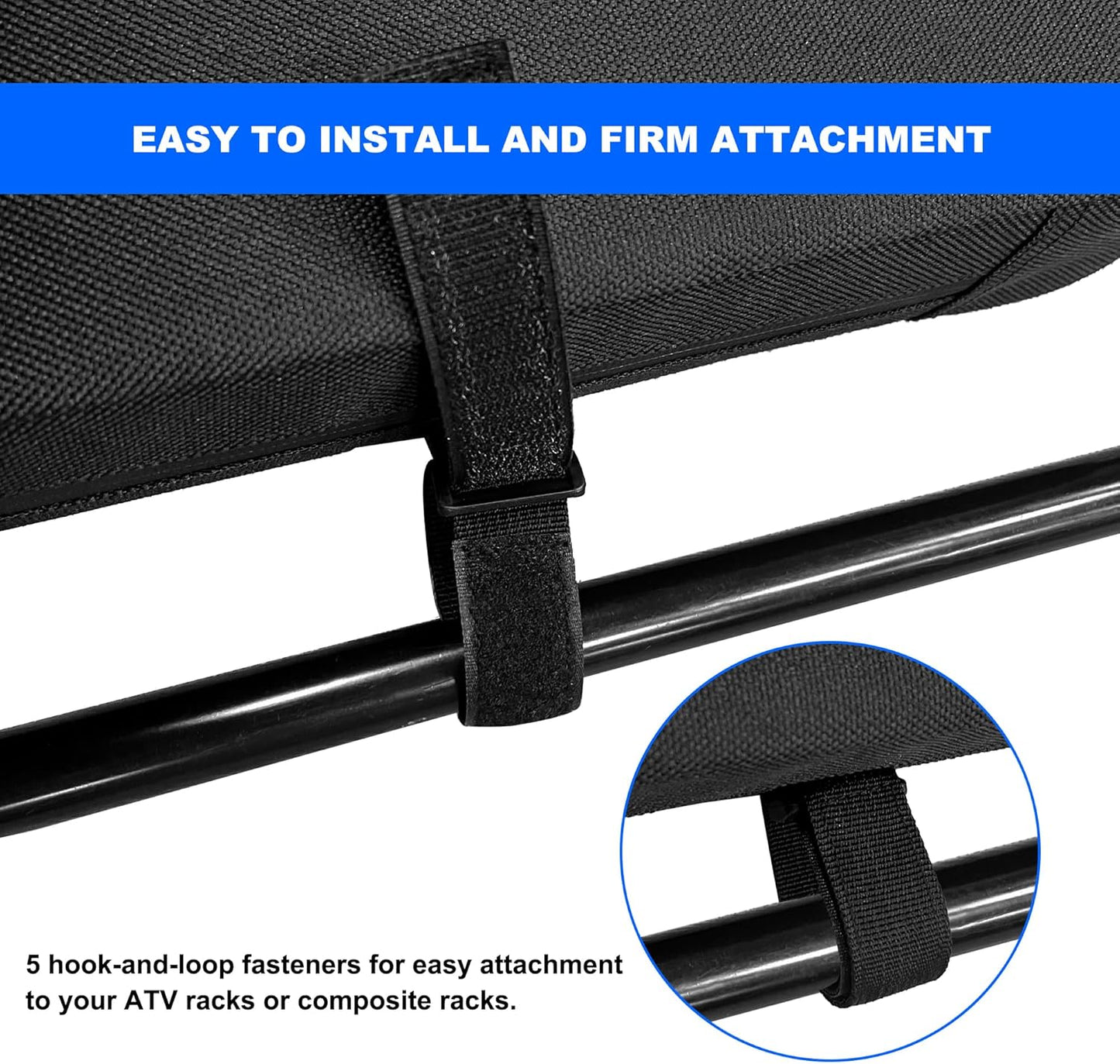 MYDAYS Universal ATV Rack Pad, Breathable Shock Absorption Water-Resistant ATV Seat Cushion for Four Wheeler Polaris Sportsman Kawasaki Arctic Cat