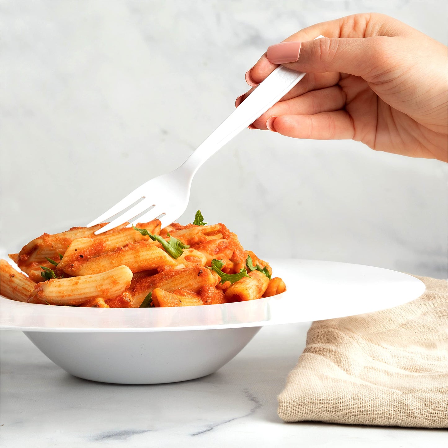 Crystalware, Heavy-Weight Plastic Fork, Durable and Disposable for Party supply or Home Use (100 Pack)