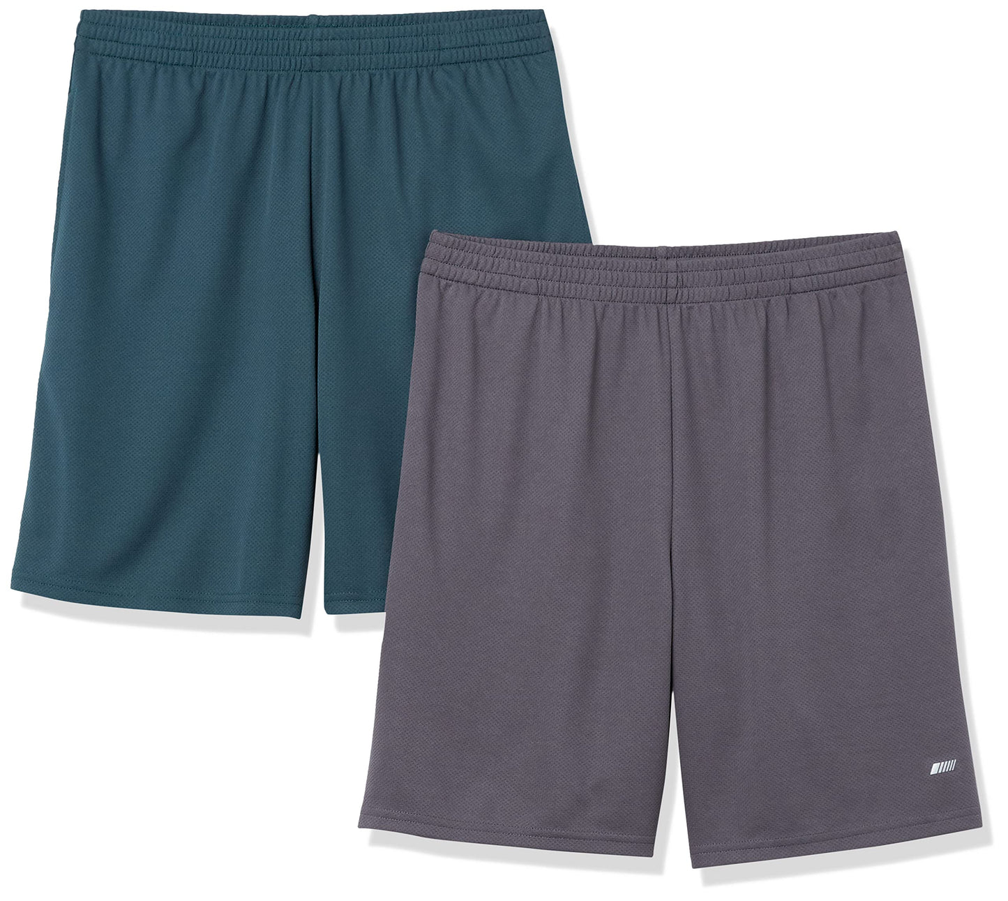 Amazon Essentials Men's Athletic Basketball Gym,Performance Tech Loose-Fit Training Shorts, Pack of 2