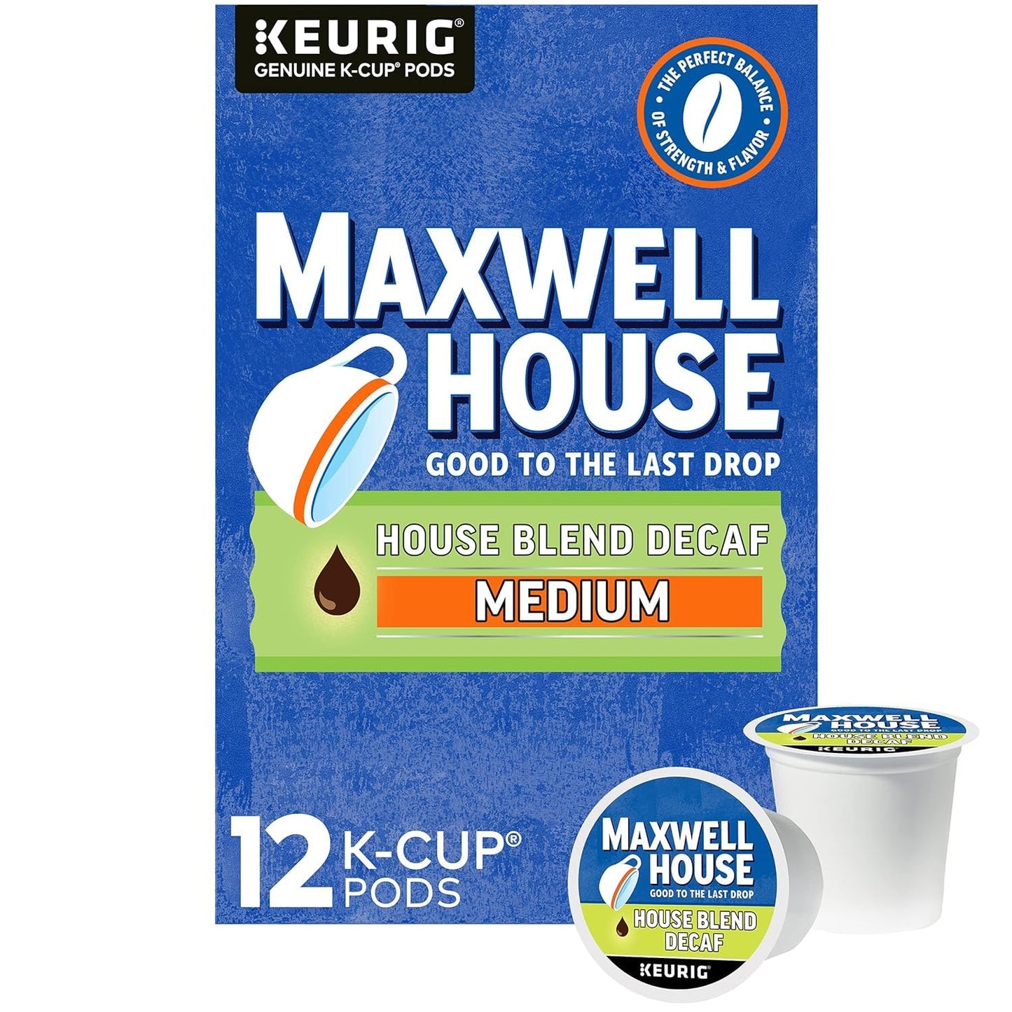 Maxwell House Decaf House Blend Medium Roast K-Cup Coffee Pods, 84 ct Box