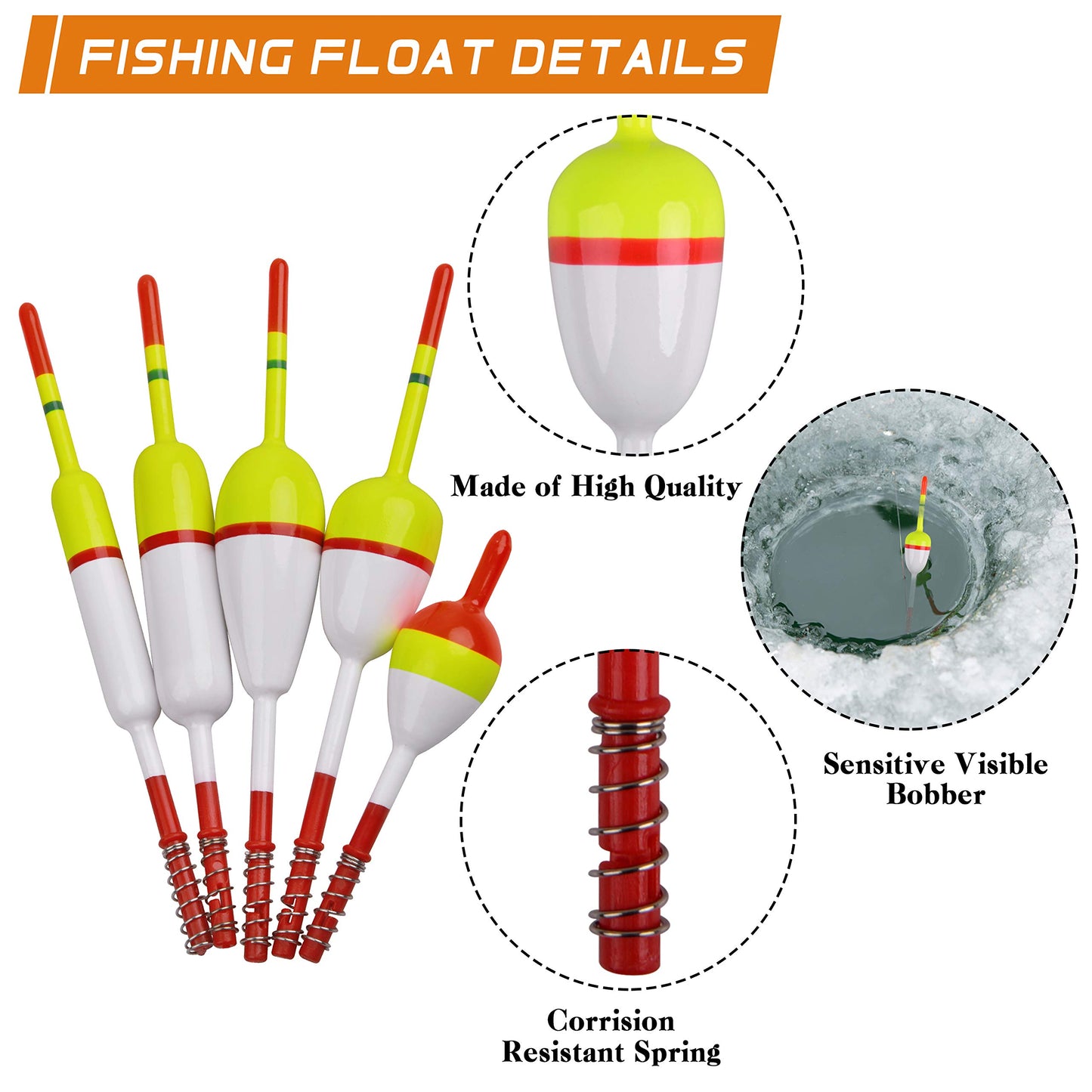Fishing Floats and Bobbers Slip Bobbers for Fishing Spring Oval Stick Floats Slip Bobbers for Crappie Catfish Trout Fishing
