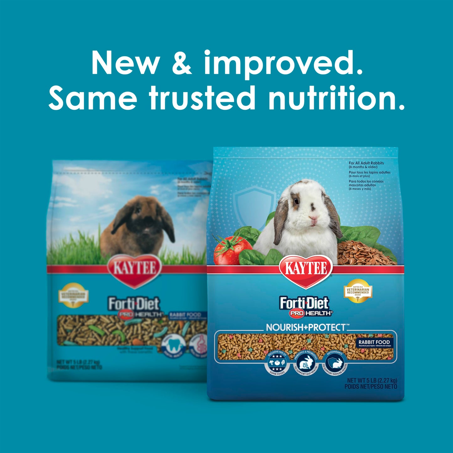 Kaytee Forti-Diet Pro Health Adult Rabbit Food, 5-Lb Bag