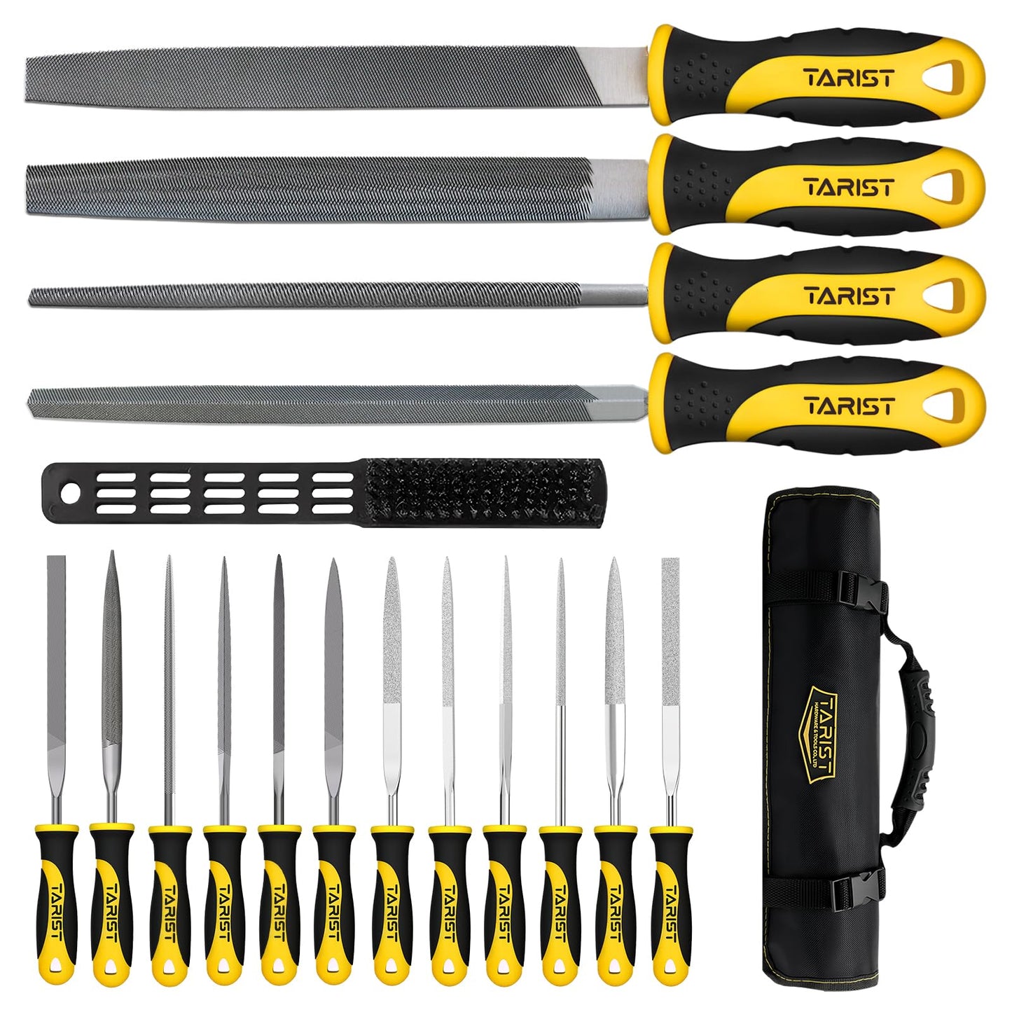 3-Piece 8" Wood Rasp File Set, Includes Flat/Half-Round/Round. For Woodworking & Sharping Wood