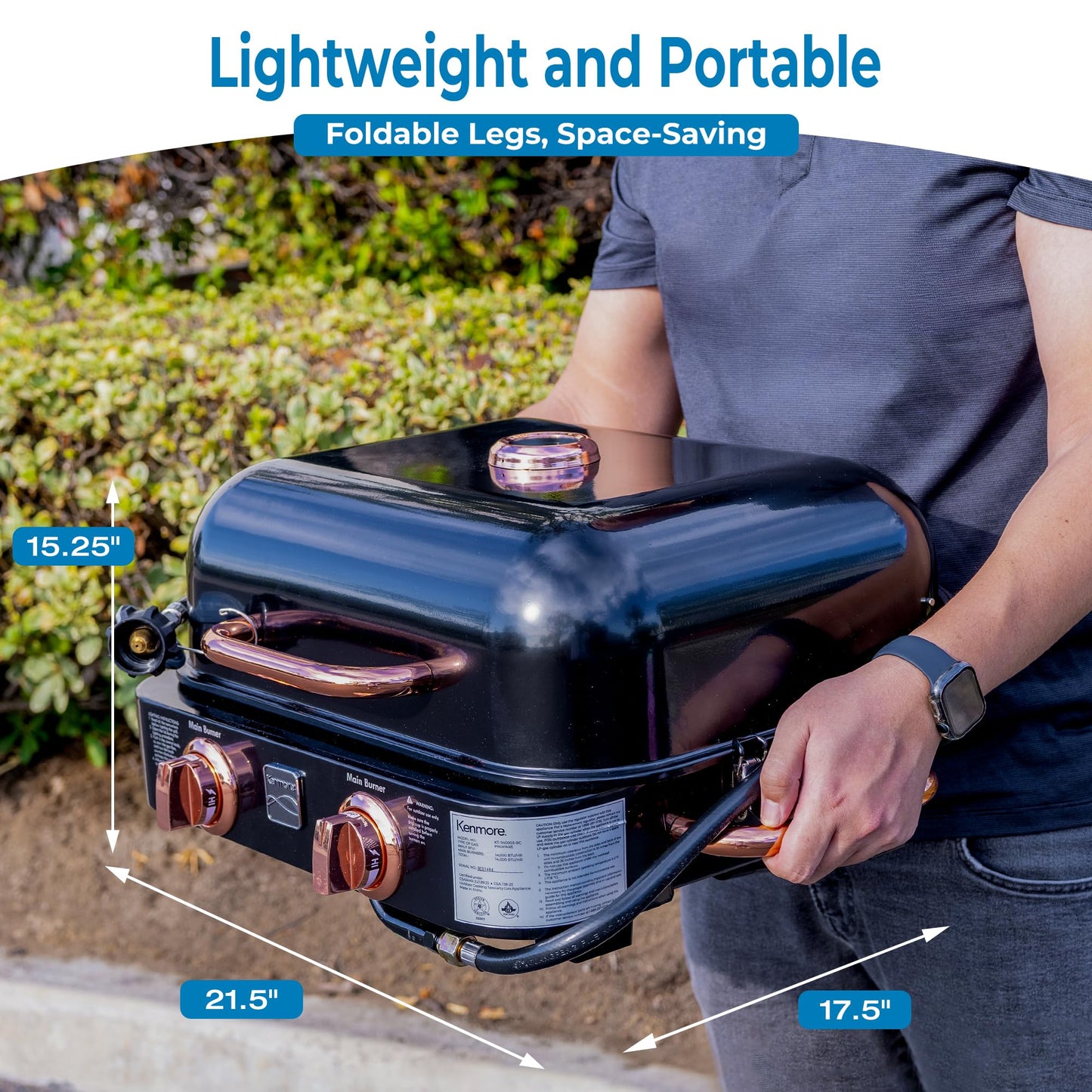 Kenmore 2-Burner Portable Tabletop Retro Gas Grill