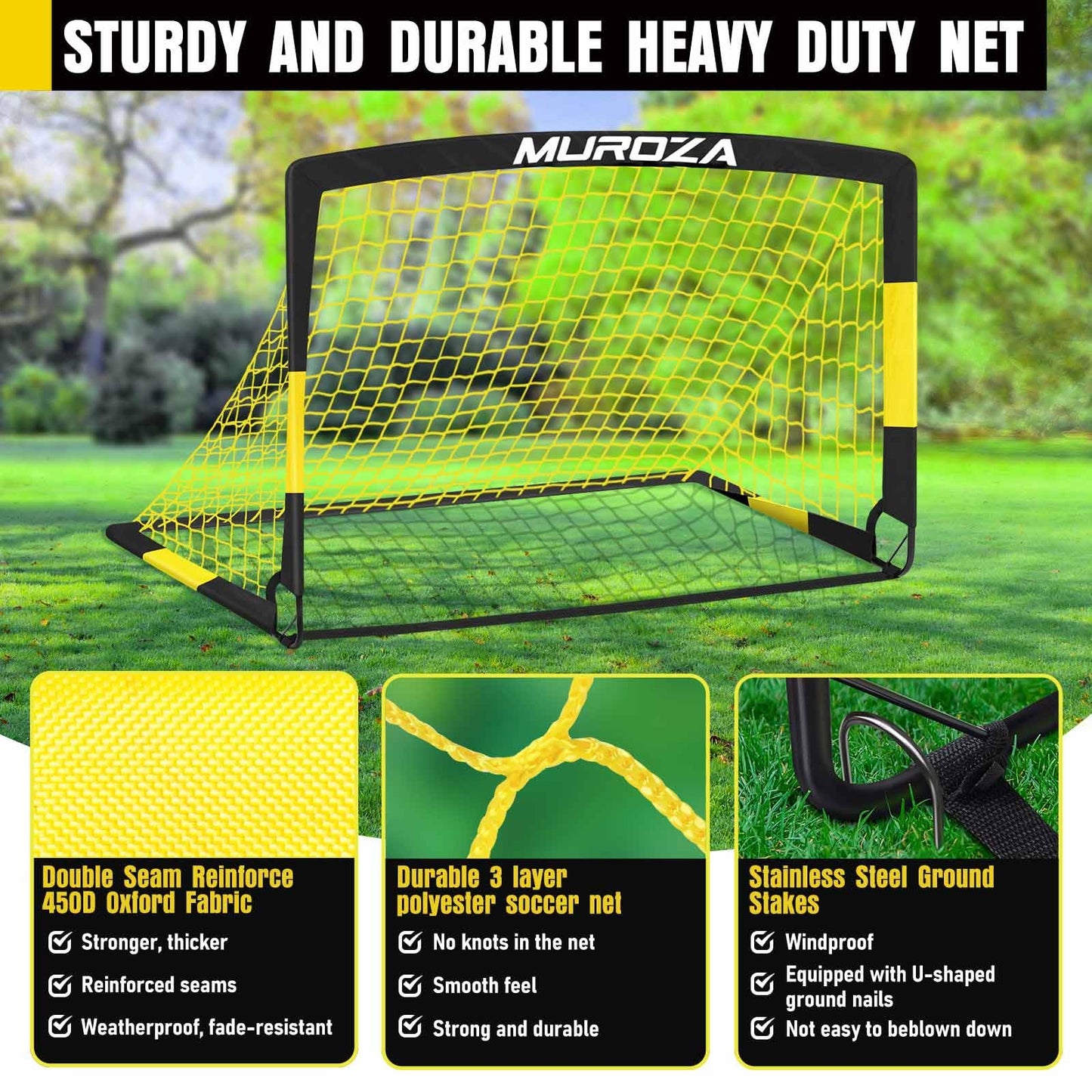 Soccer Goal, Kids Soccer Goals for Backyard Set, 2 Pack of 4x3 ft Portable Pop Up Soccer Net with Soccer Ball, Cones, Complete Training Equipment for Youth, Toddler Outdoor Sports Games