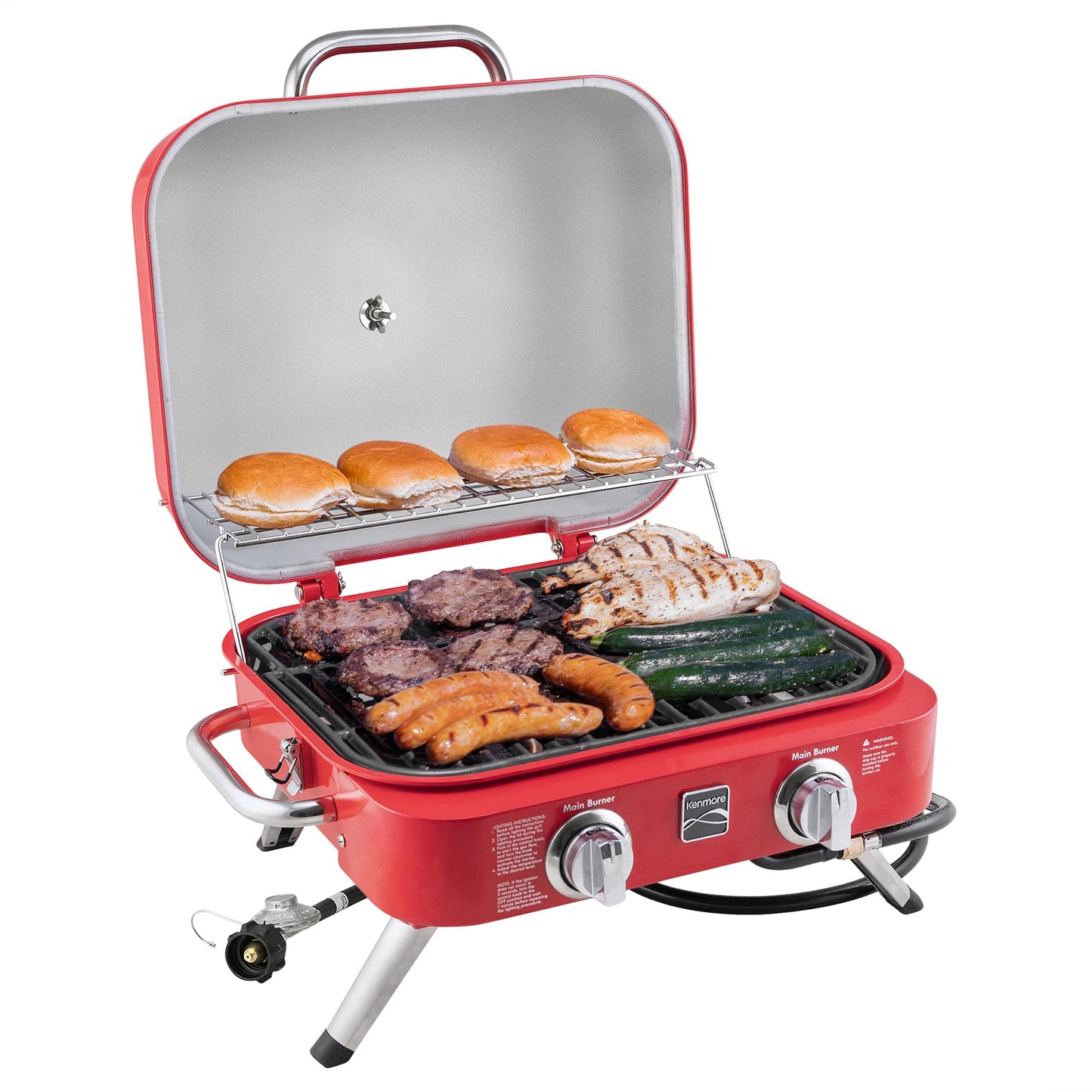 Kenmore 2-Burner Portable Tabletop Retro Gas Grill