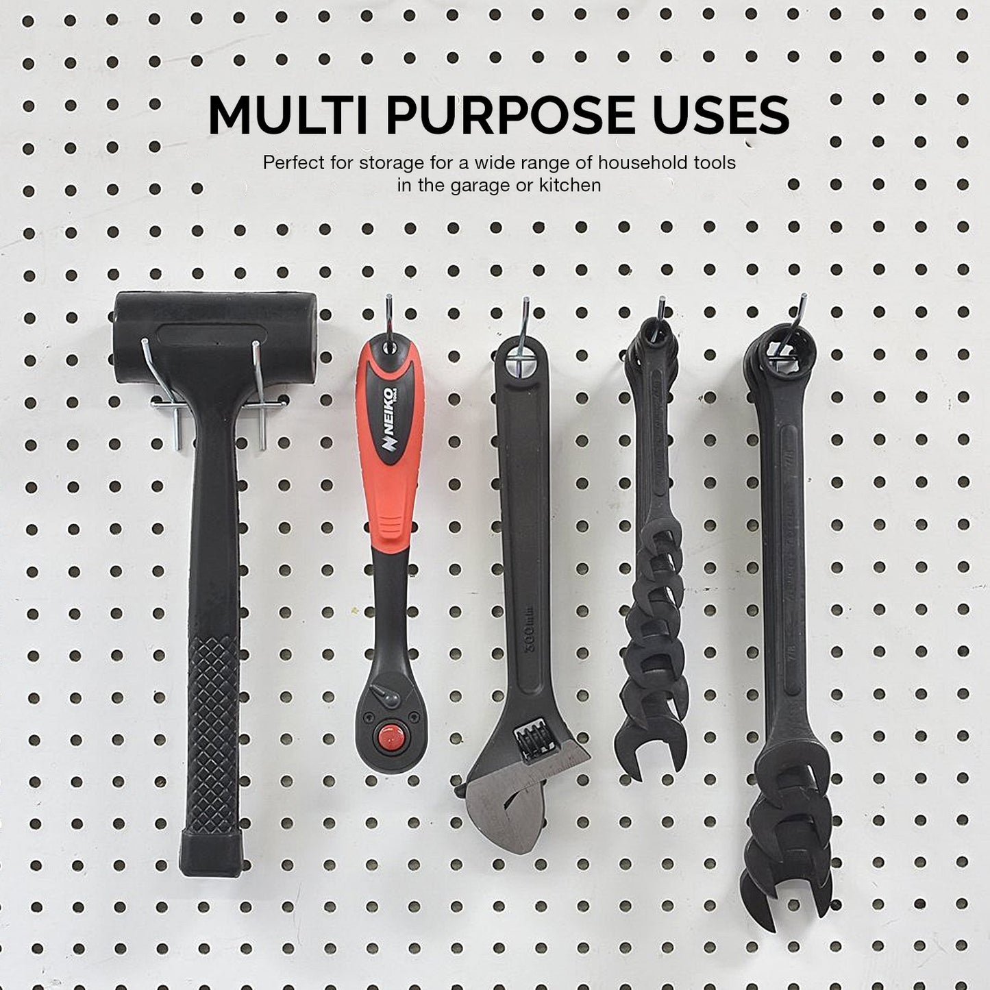 Neiko 53102A 6” Pegboard Hook Organizer Kit, 50 Pack, Hanging Hooks Set for Garage Organization, Great for Wall Hanging and Shelving, Tool Storage, Craft Organizing