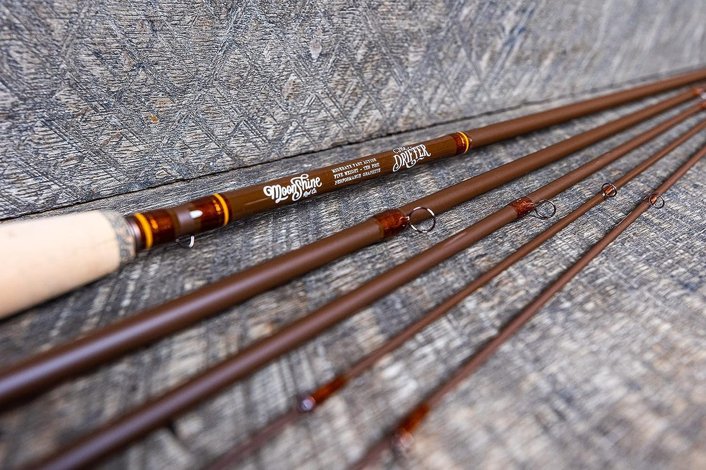 Moonshine Rod Company Fly Fishing Rod with Carrying Case and Extra Rod Tip Section Medium Action, The Drifter II, 4wt 8'6"