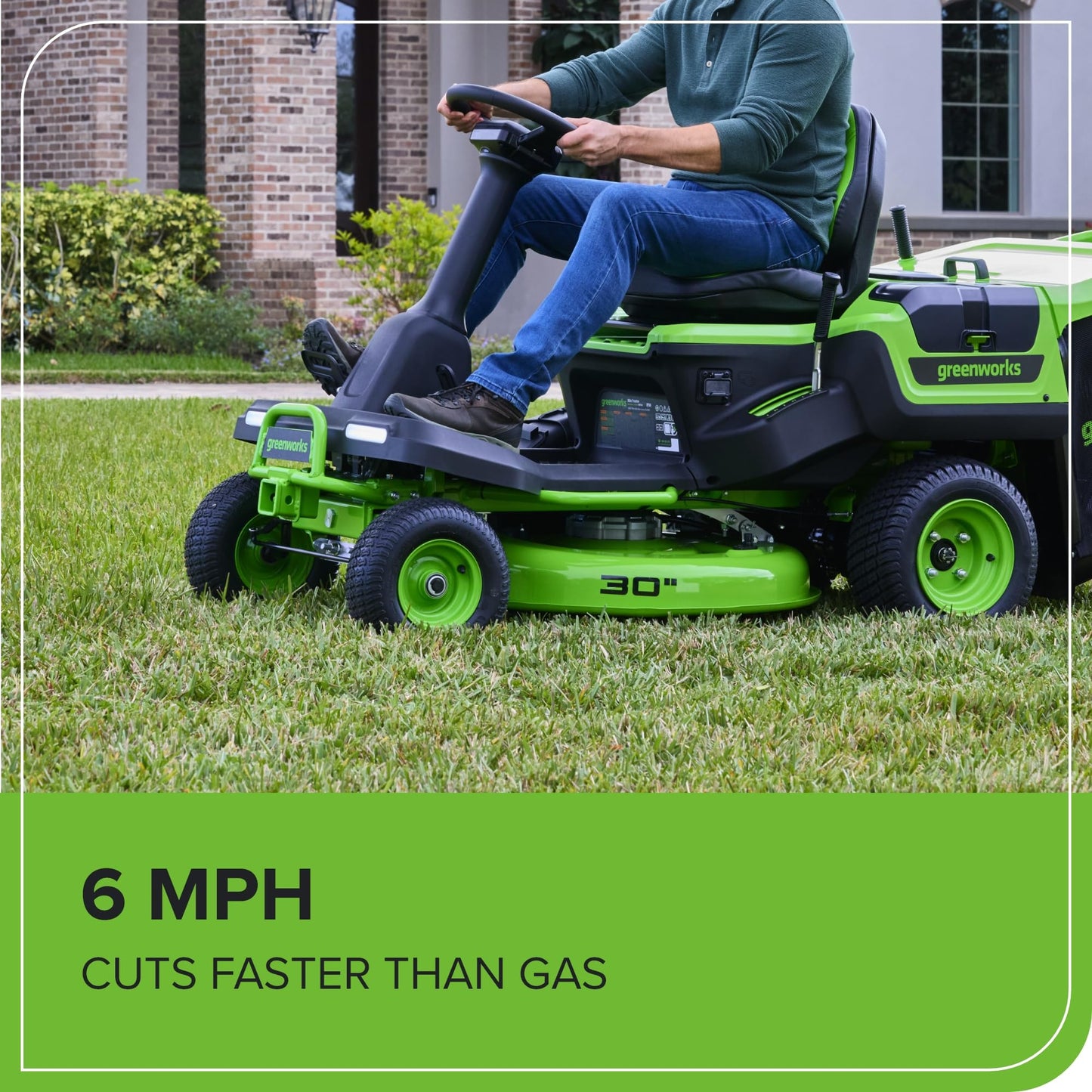 Greenworks 60V 21” Cordless (Push) Lawn Mower (LED Lights + Aluminum Handles), 5.0Ah Battery and Rapid Charger