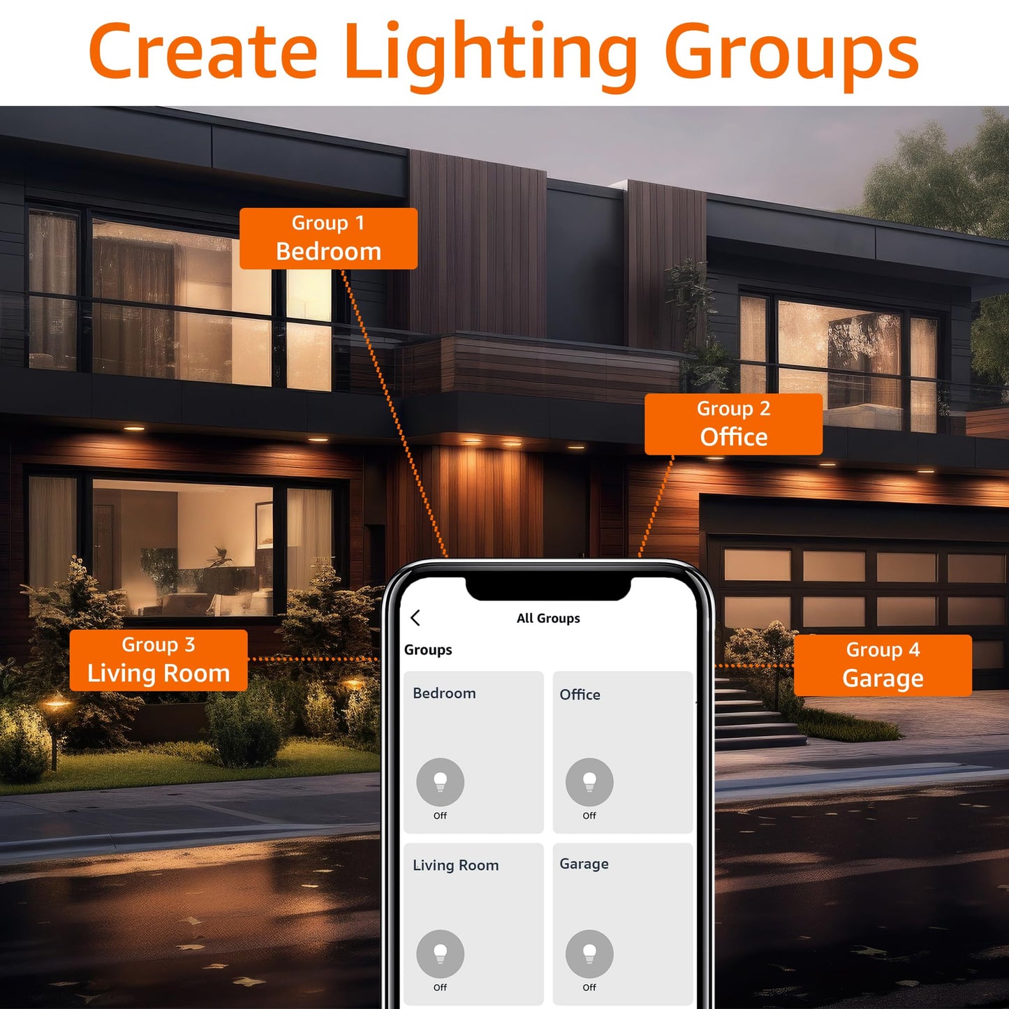 Amazon Basics Smart BR30 LED Light Bulbs, Color Changing, 9W (60W Equivalent), 800LM, Energy Efficient, Voice Control, Works with Alexa Only, 2.4 GHz Wi-Fi, No Hub Required, 4-Pack