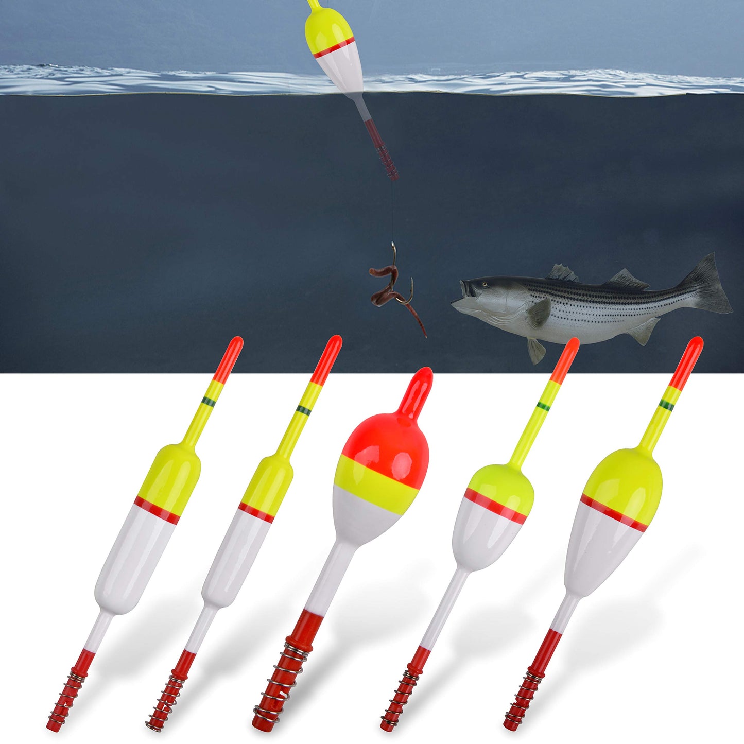 Fishing Floats and Bobbers Slip Bobbers for Fishing Spring Oval Stick Floats Slip Bobbers for Crappie Catfish Trout Fishing