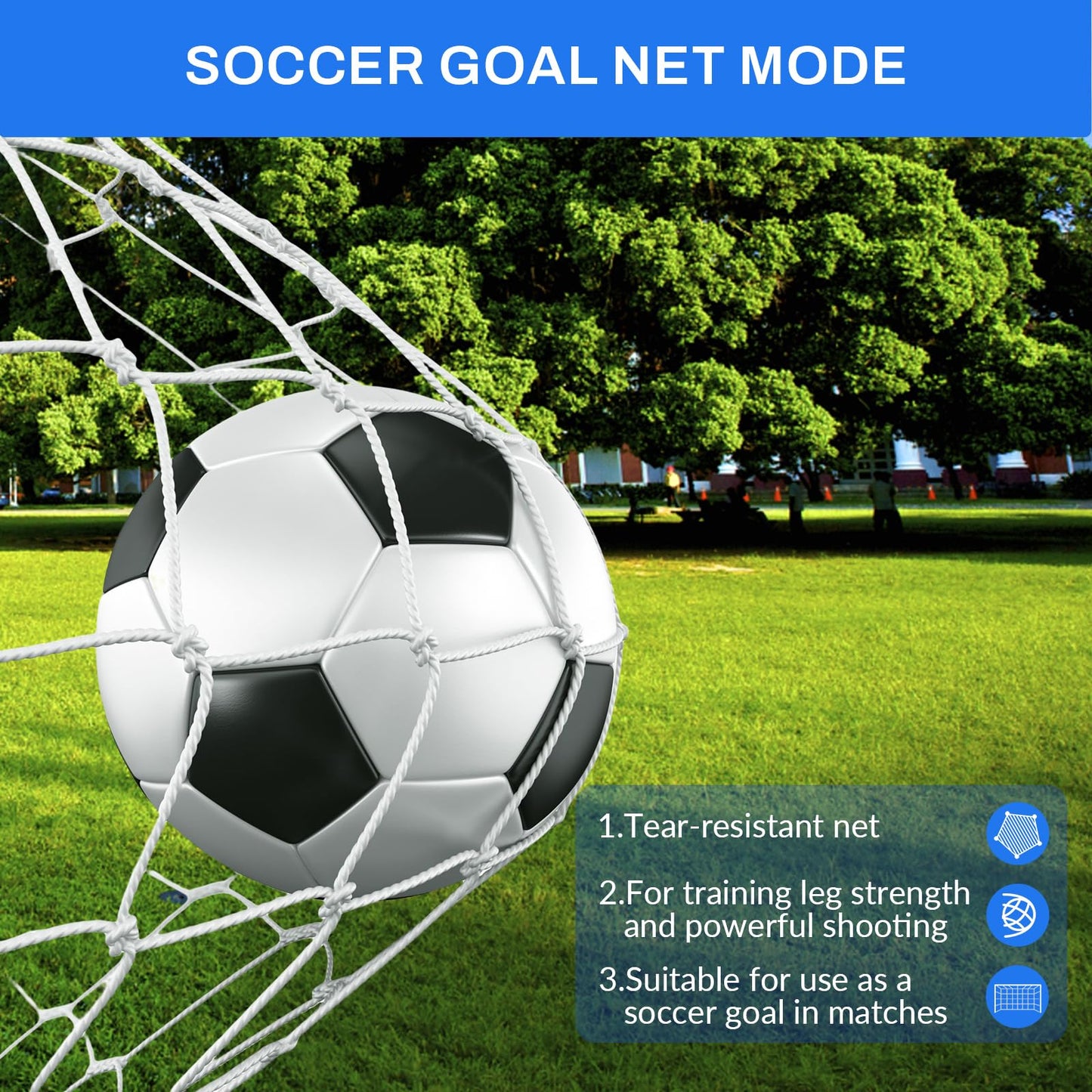 FAHKNS Three Modes of Soccer Goal(6x4ft), Target Net and Rebound Net, Precision Training, Tear-Resistant, Corner Kick Training, Suitable for Children and Teenagers Control