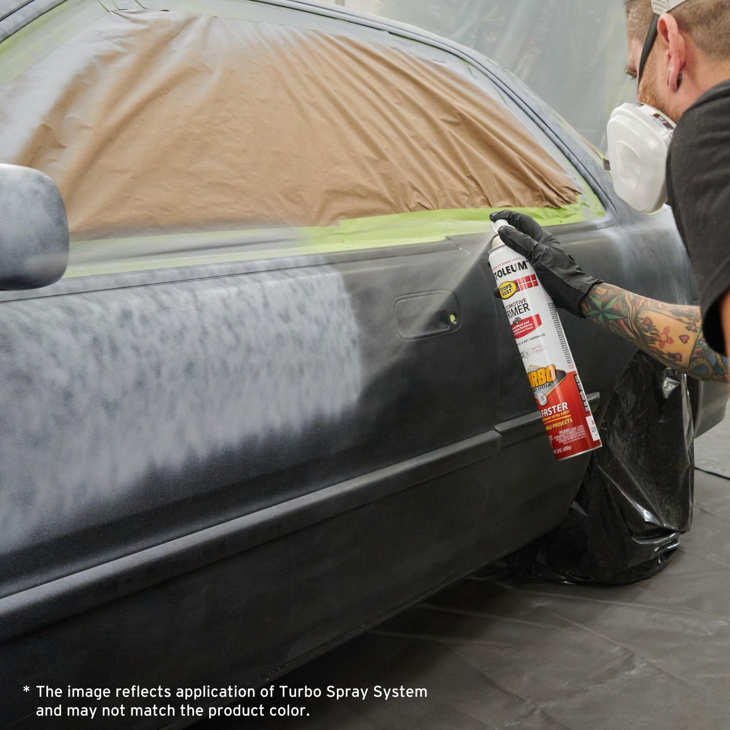 Rust-Oleum 376298 Stops Rust Turbo Spray System Spray Paint, 24 oz, Flat Black