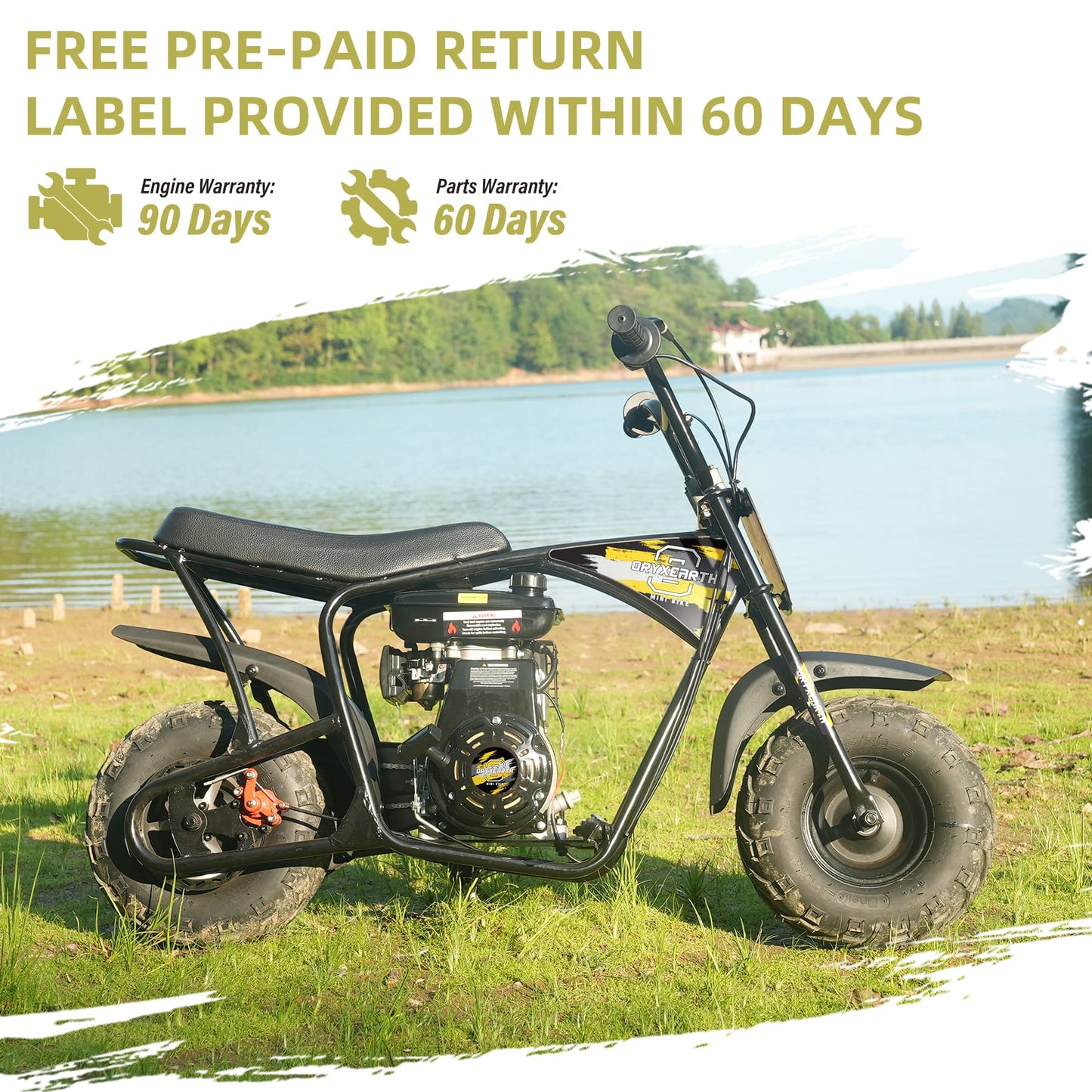 Oryxearth Mini Dirt Bike for Kids, Gas Powered Off Road Pit with Automatic Transmission and Pull Start Kids